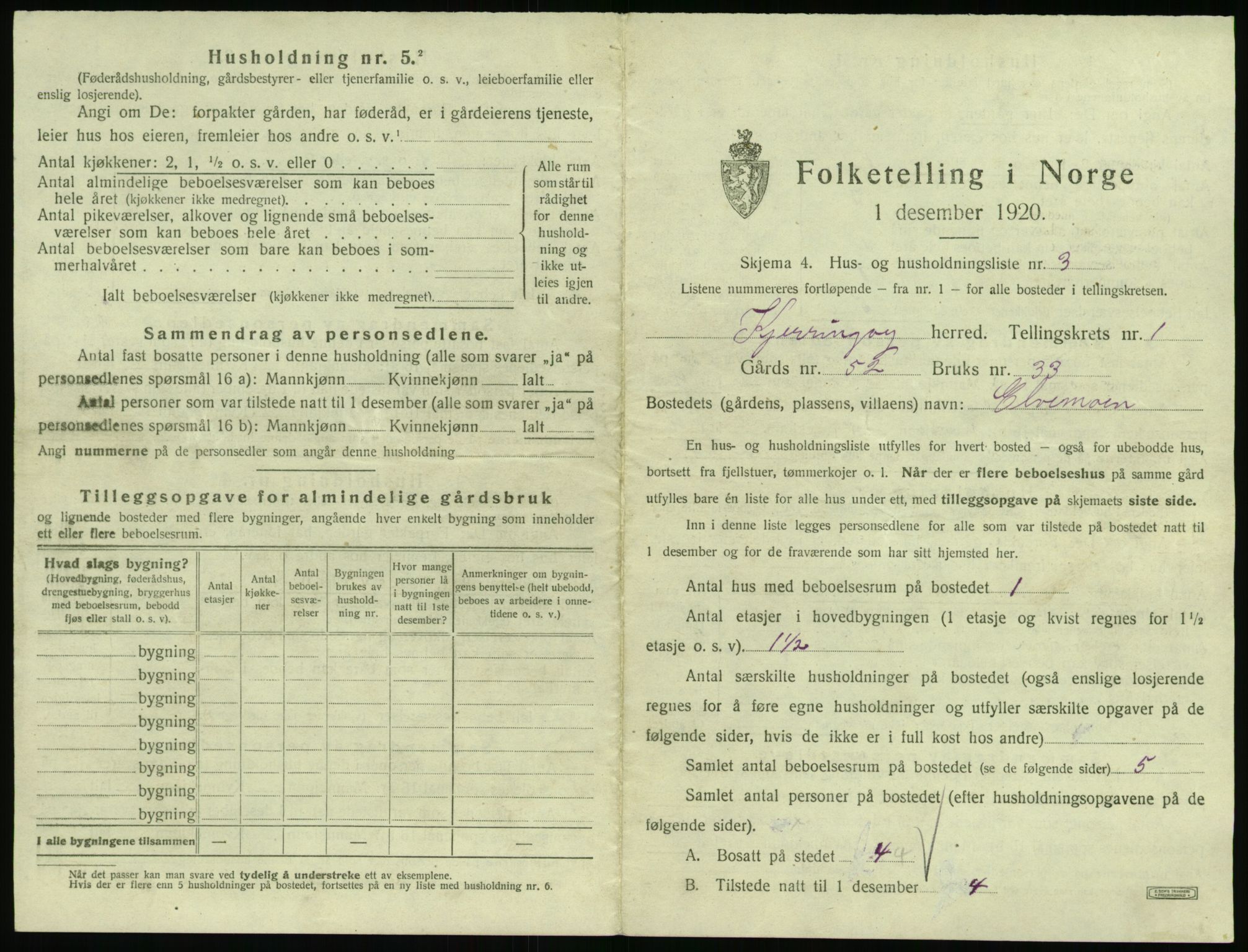 SAT, 1920 census for Kjerringøy, 1920, p. 27