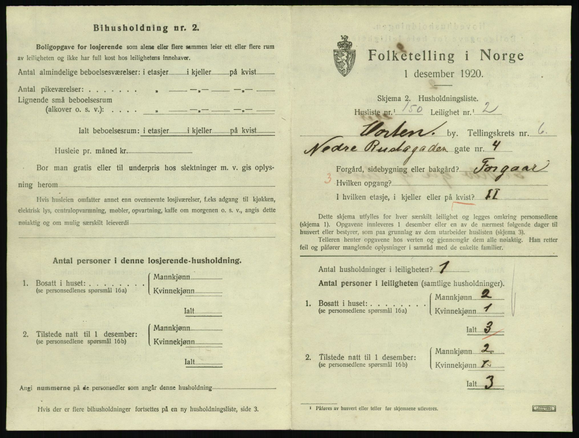 SAKO, 1920 census for Horten, 1920, p. 6961