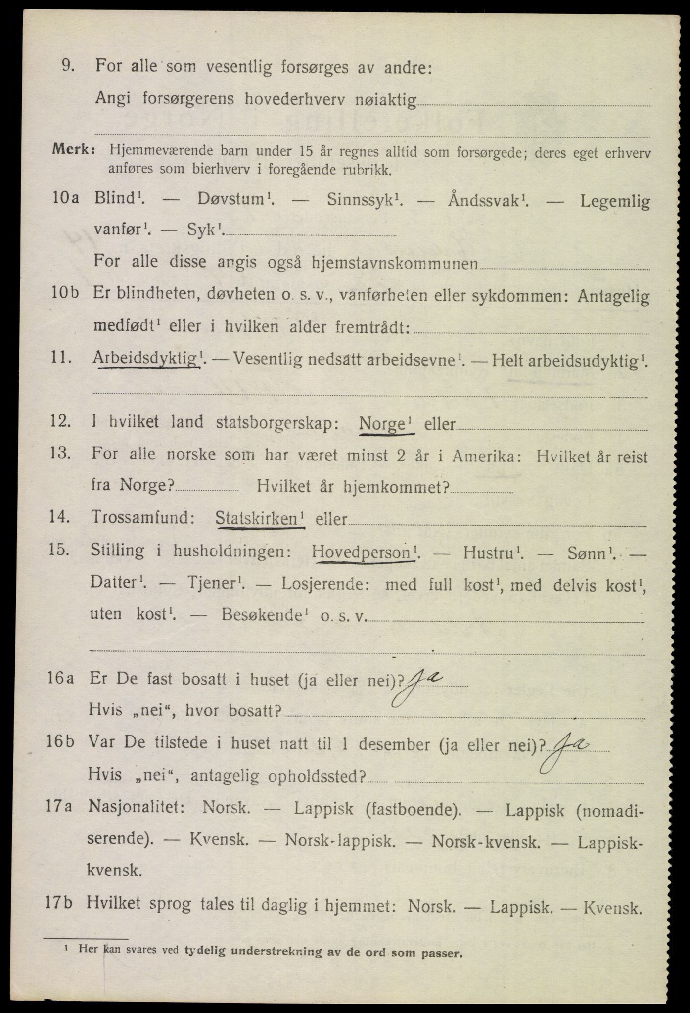 SAT, 1920 census for Evenes, 1920, p. 12647