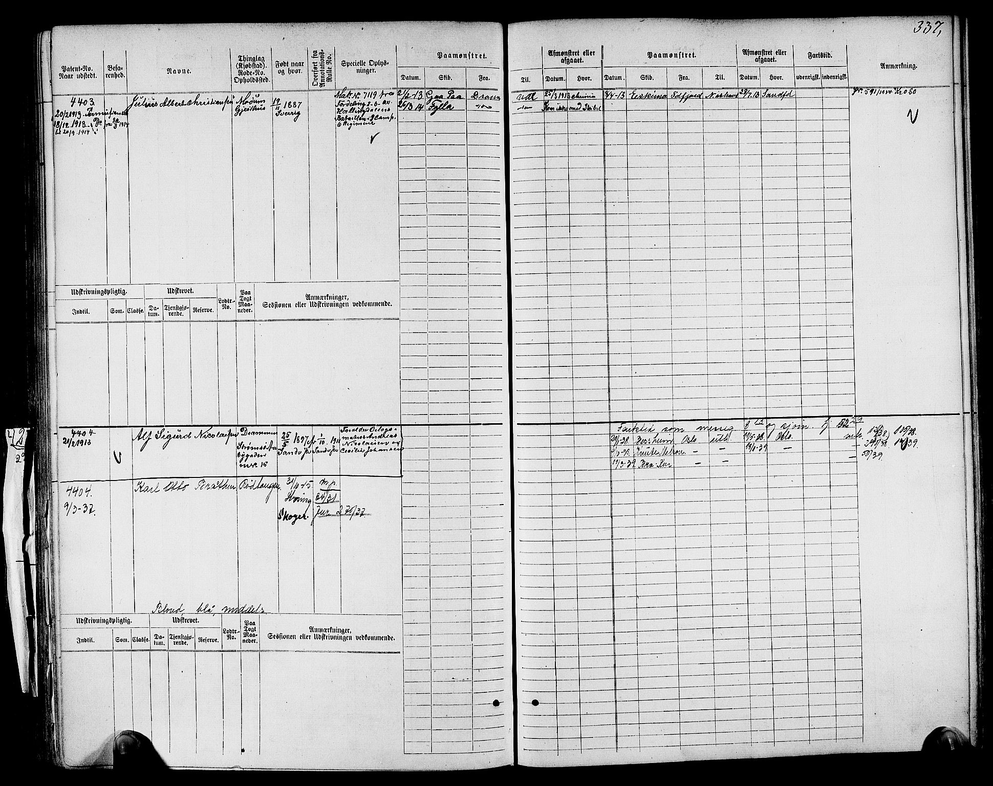 Drammen innrulleringsdistrikt, SAKO/A-781/F/Fc/L0005: Hovedrulle, 1911, p. 201