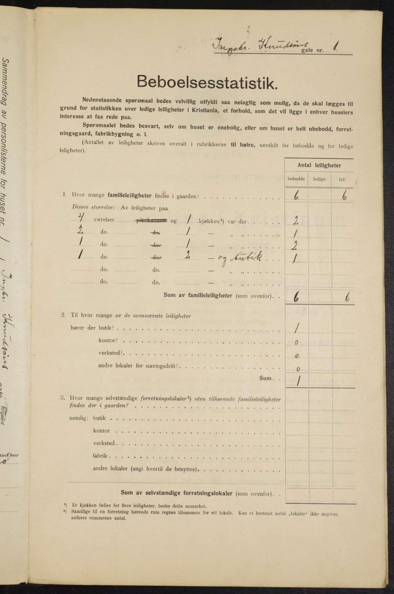 OBA, Municipal Census 1915 for Kristiania, 1915, p. 43299