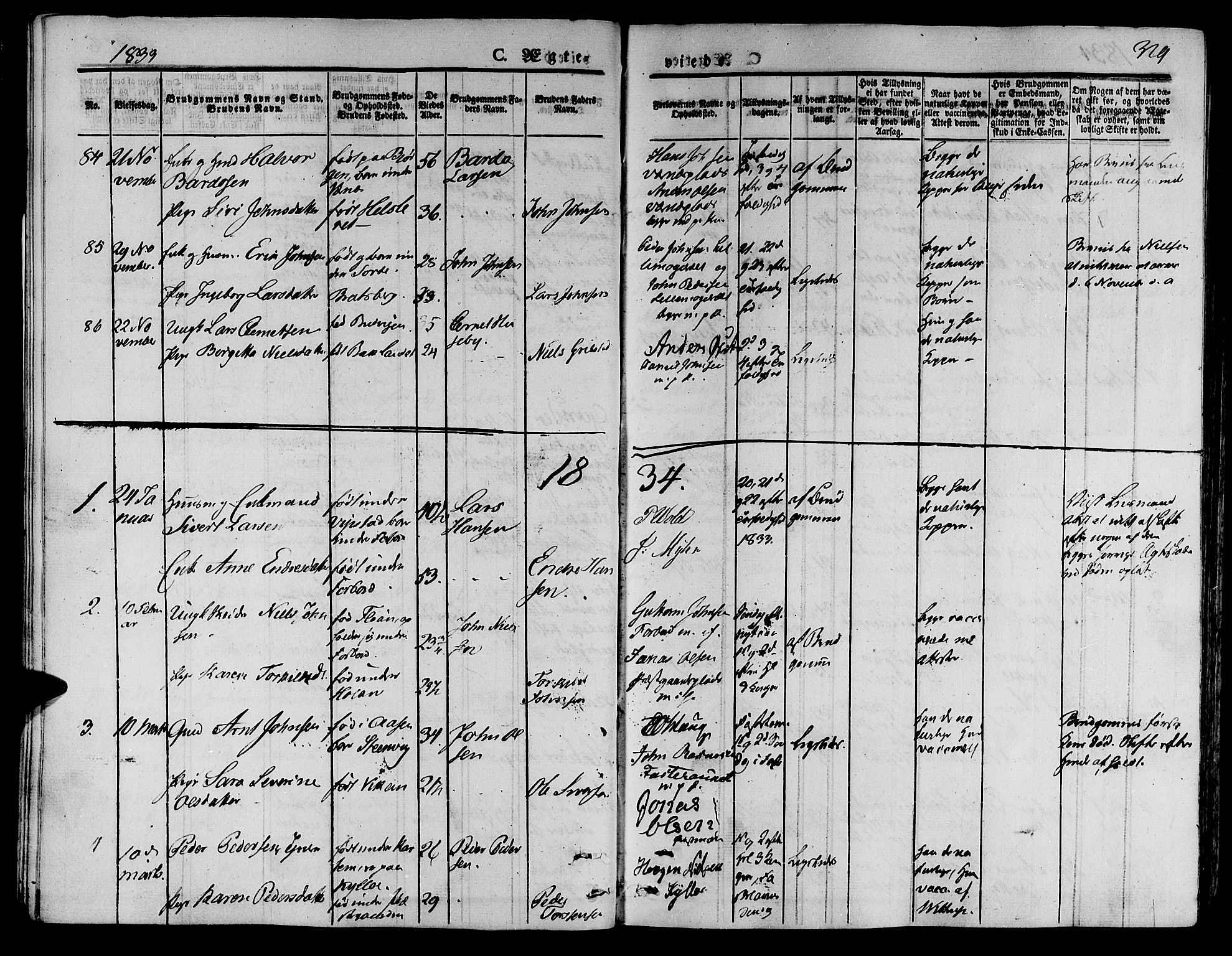 Ministerialprotokoller, klokkerbøker og fødselsregistre - Nord-Trøndelag, SAT/A-1458/709/L0072: Parish register (official) no. 709A12, 1833-1844, p. 329