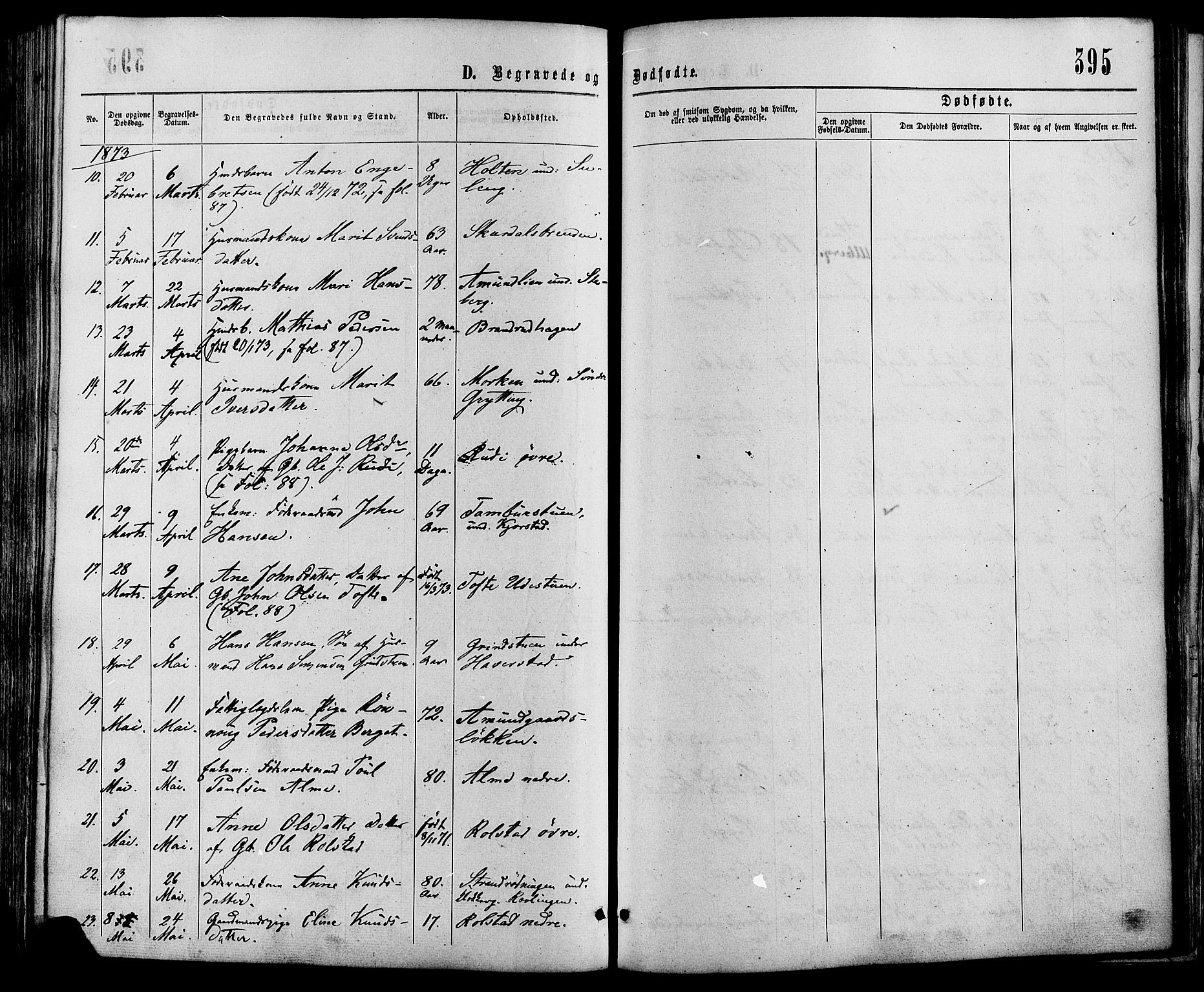 Sør-Fron prestekontor, SAH/PREST-010/H/Ha/Haa/L0002: Parish register (official) no. 2, 1864-1880, p. 395