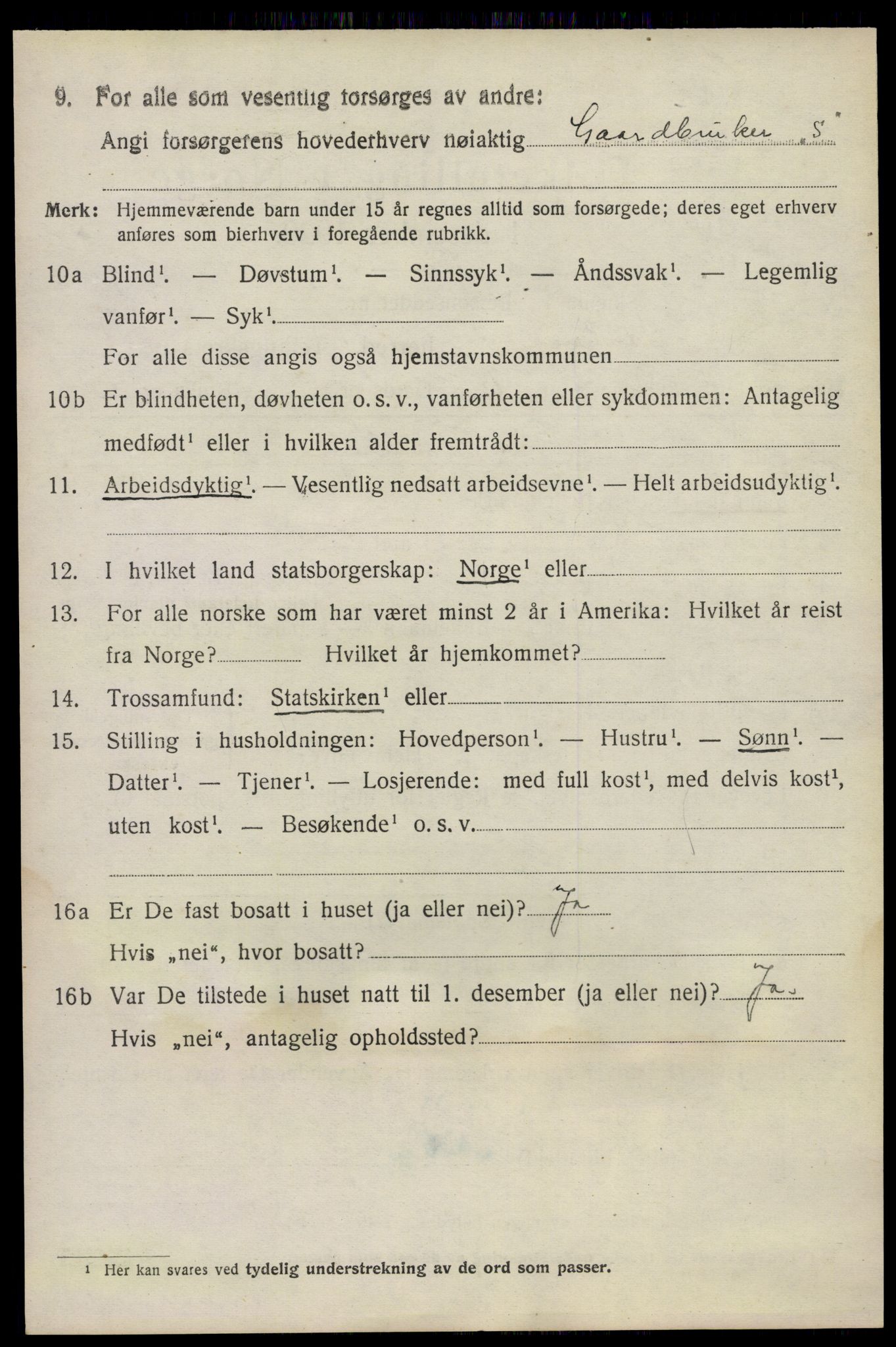 SAKO, 1920 census for Sauherad, 1920, p. 5076