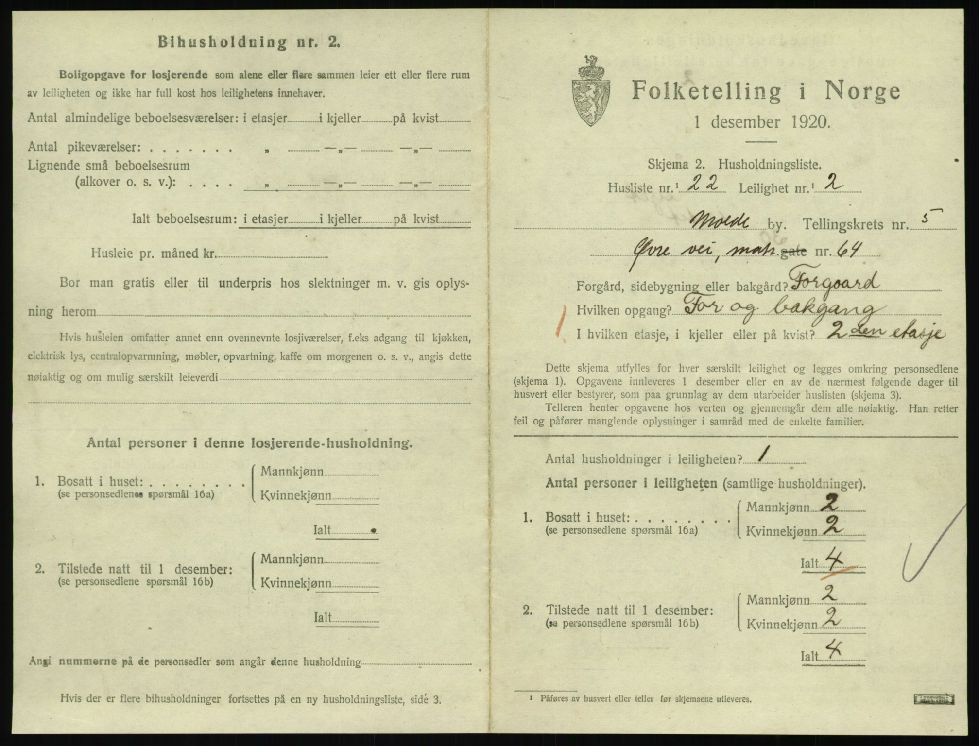 SAT, 1920 census for Molde, 1920, p. 1863