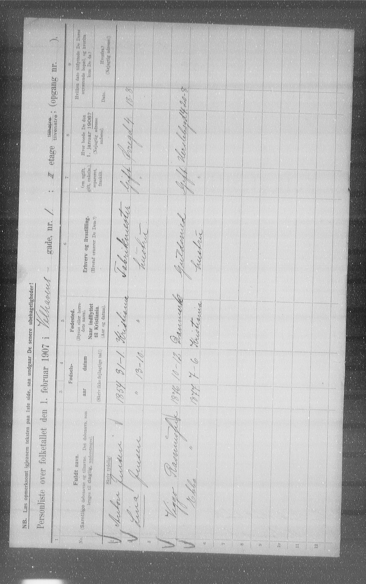 OBA, Municipal Census 1907 for Kristiania, 1907, p. 64739