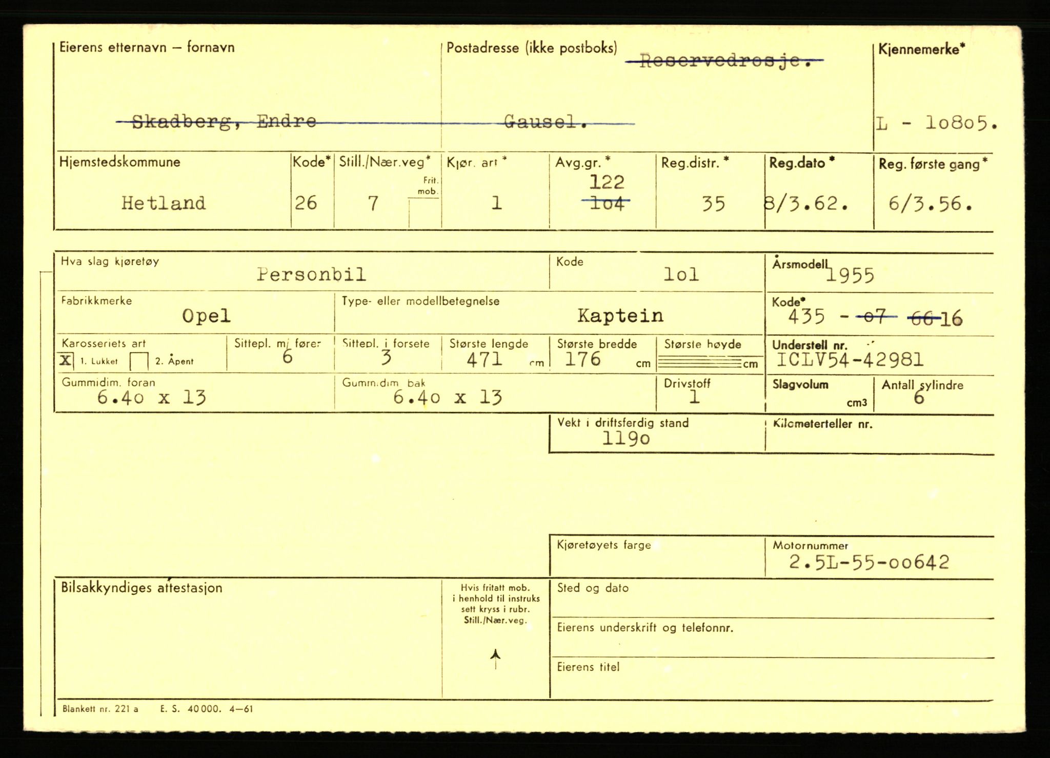 Stavanger trafikkstasjon, AV/SAST-A-101942/0/F/L0019: L-10500 - L-10999, 1930-1971, p. 1207