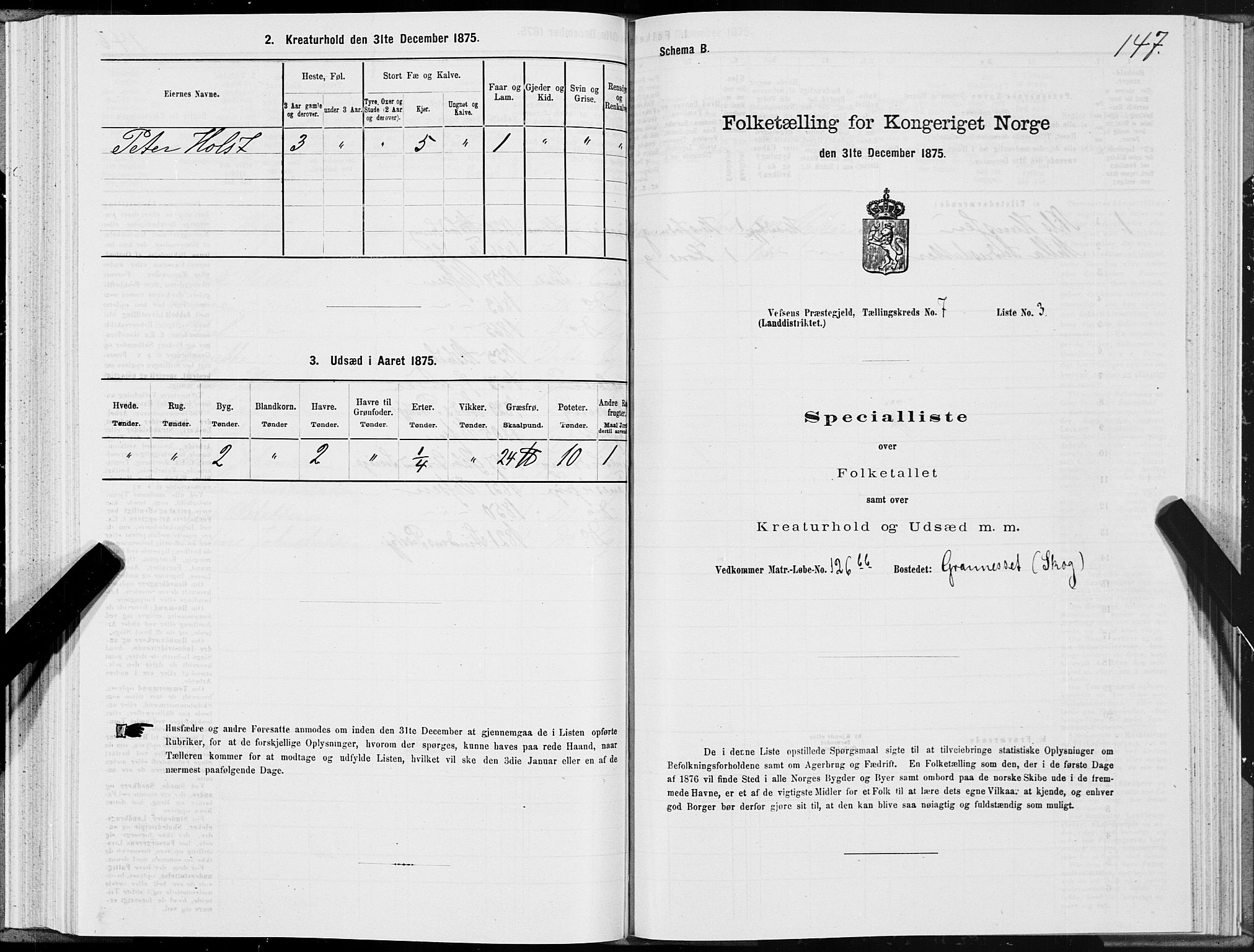 SAT, 1875 census for 1824L Vefsn/Vefsn, 1875, p. 2147