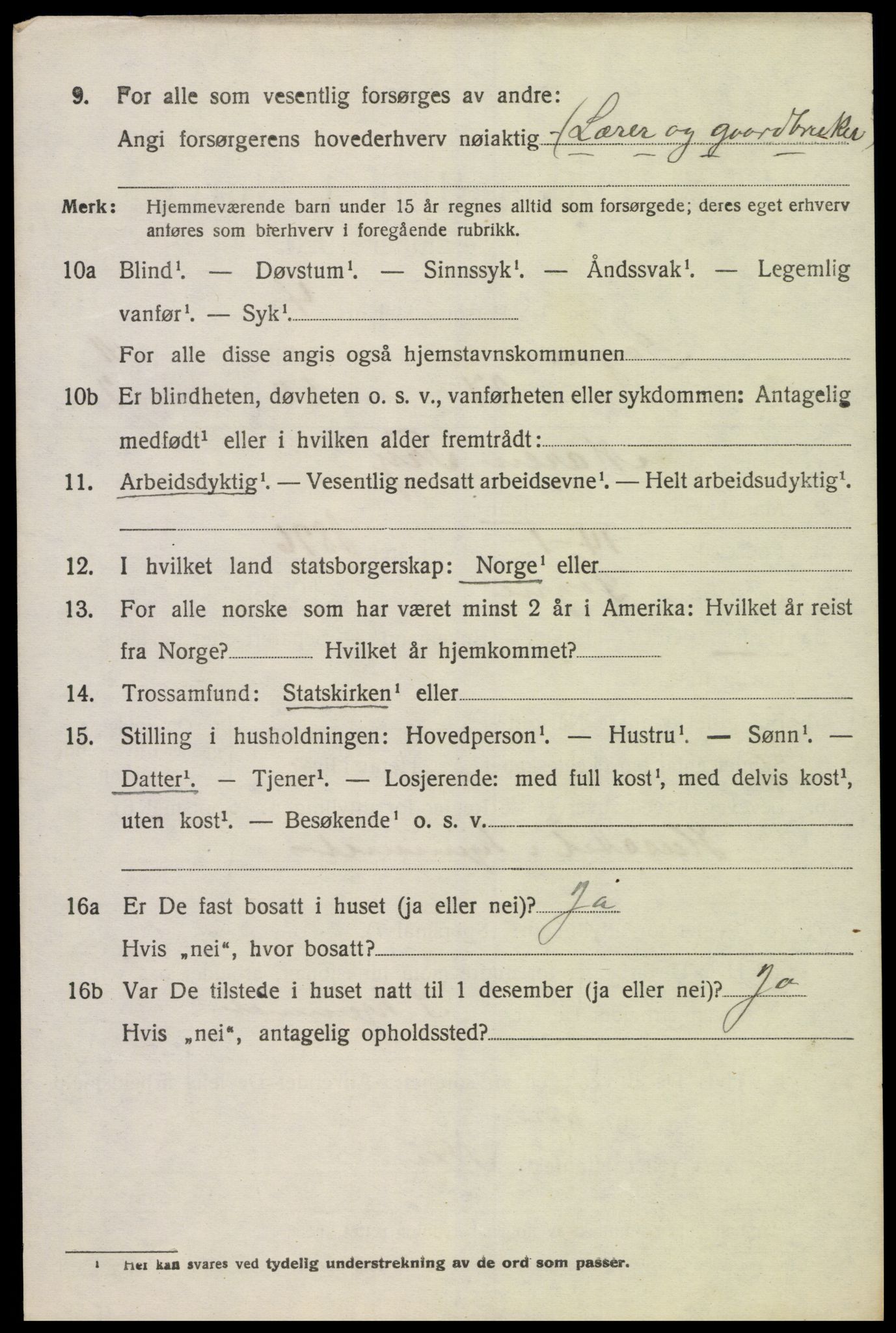 SAK, 1920 census for Søgne, 1920, p. 5918