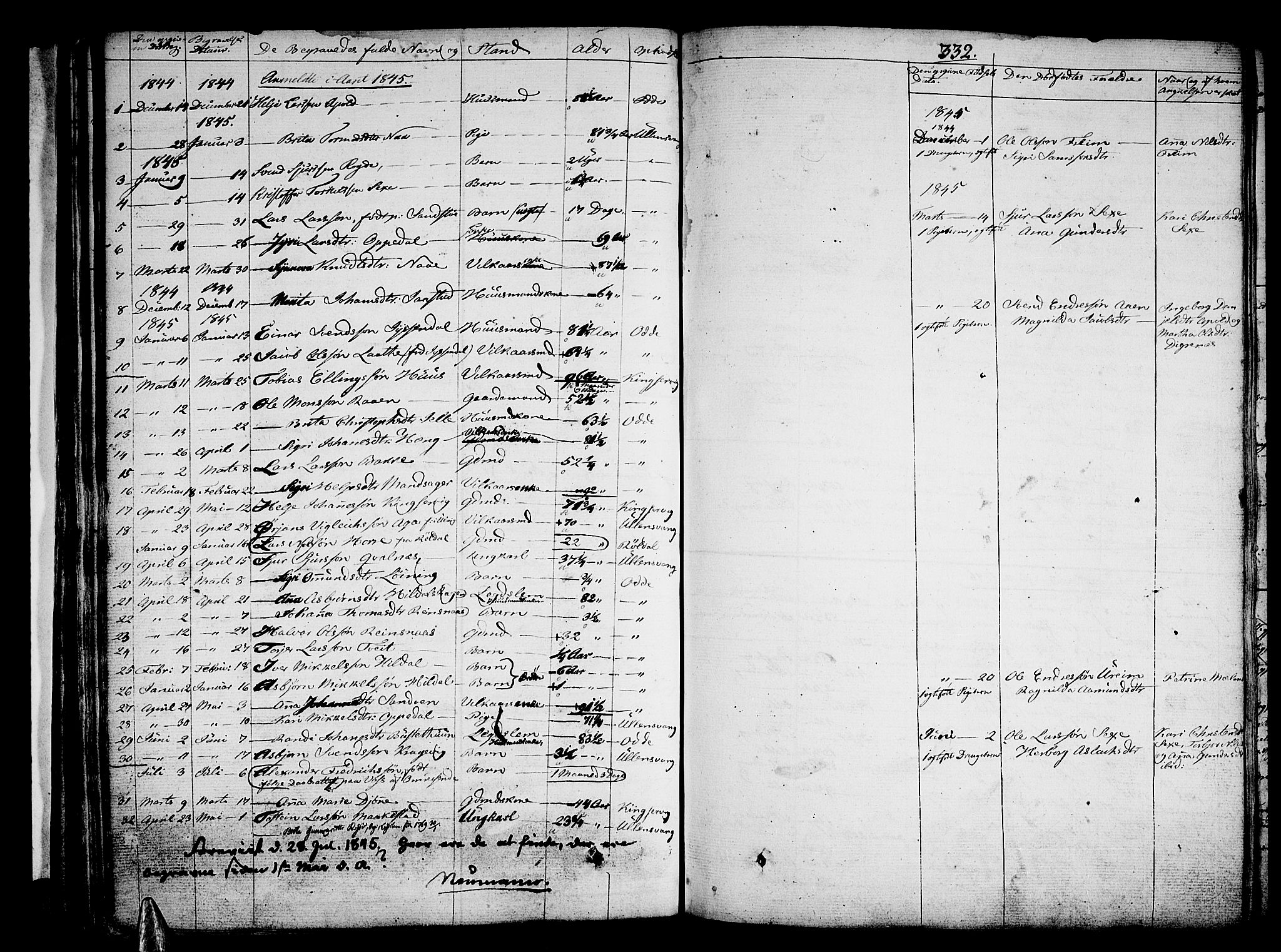 Ullensvang sokneprestembete, AV/SAB-A-78701/H/Haa: Parish register (official) no. A 10, 1825-1853, p. 332