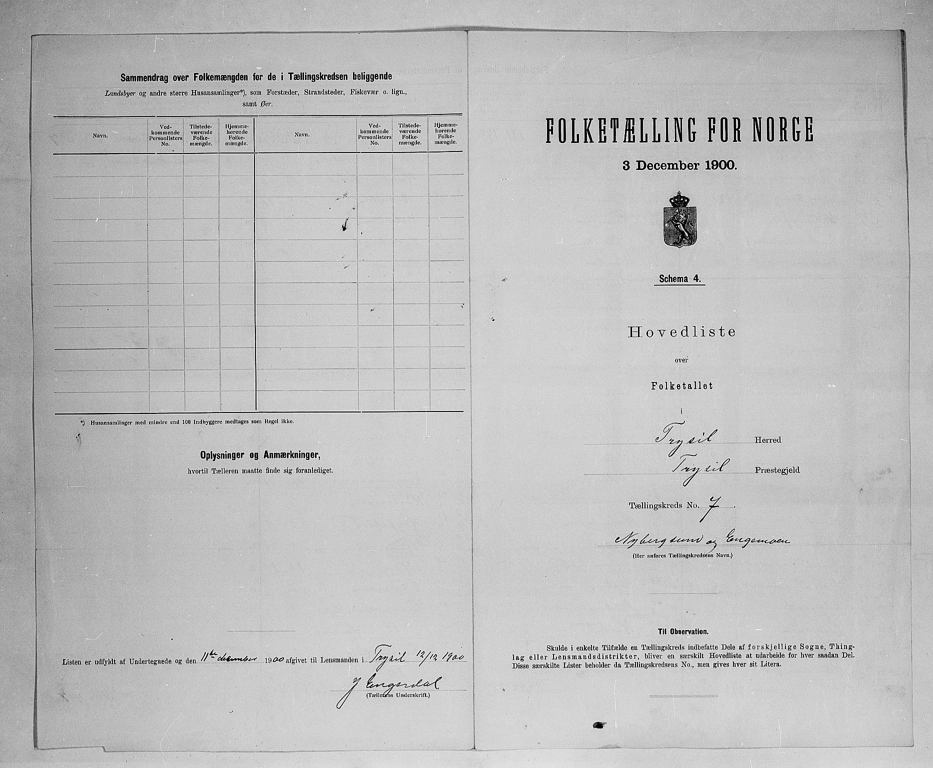 SAH, 1900 census for Trysil, 1900, p. 36