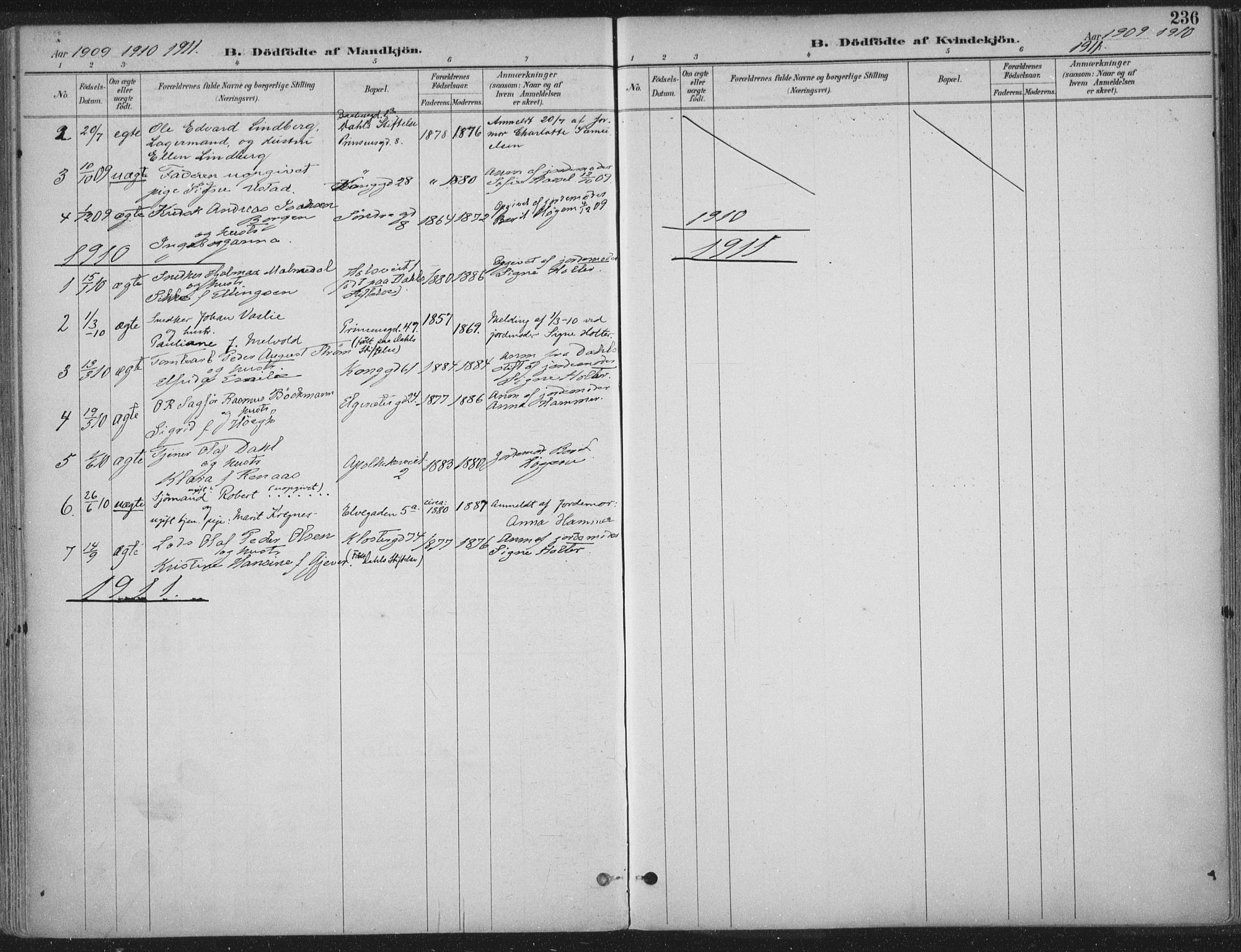 Ministerialprotokoller, klokkerbøker og fødselsregistre - Sør-Trøndelag, SAT/A-1456/601/L0062: Parish register (official) no. 601A30, 1891-1911, p. 236