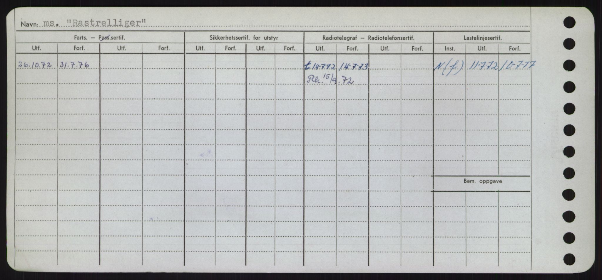 Sjøfartsdirektoratet med forløpere, Skipsmålingen, RA/S-1627/H/Hd/L0030: Fartøy, Q-Riv, p. 262