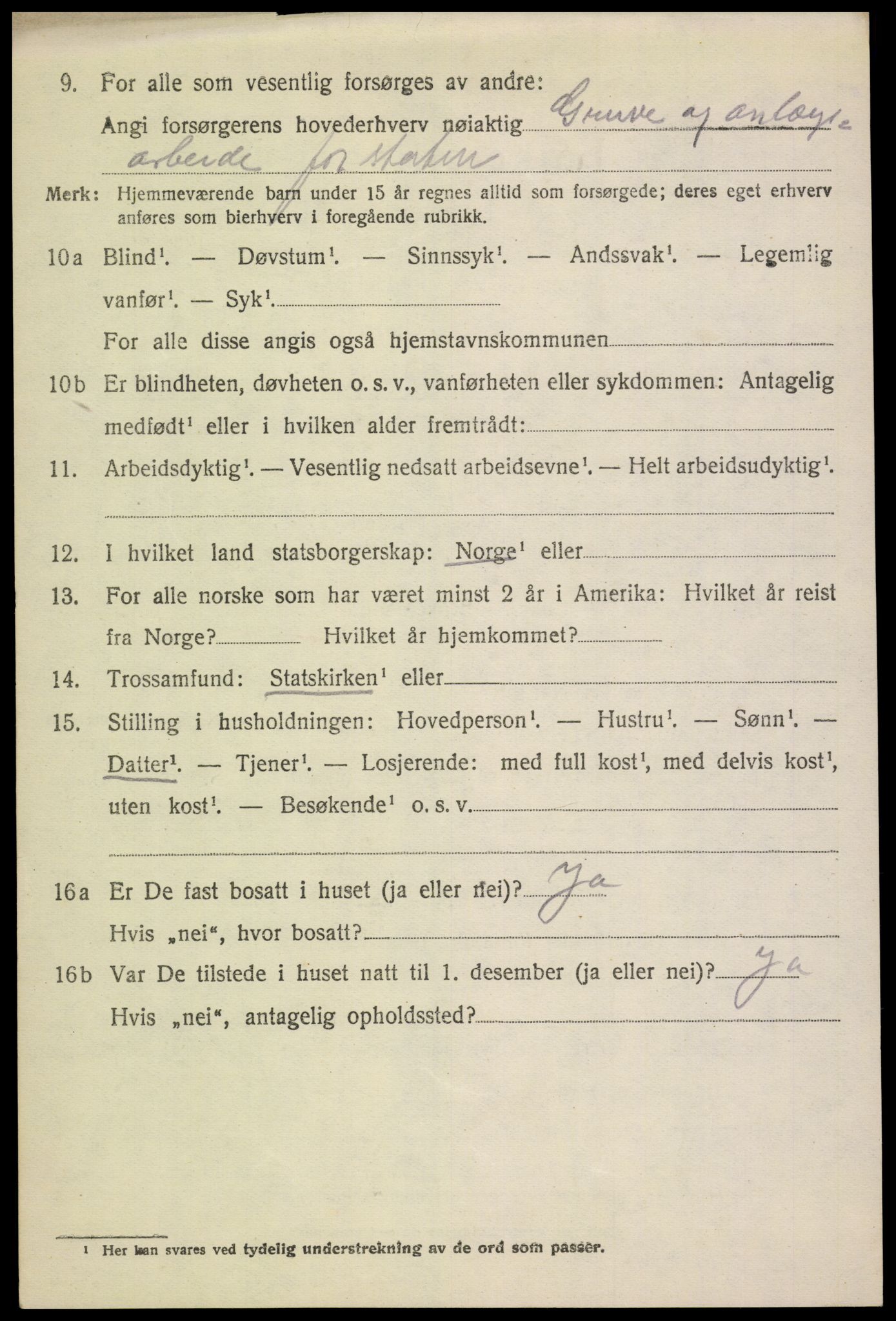 SAH, 1920 census for Biri, 1920, p. 3196