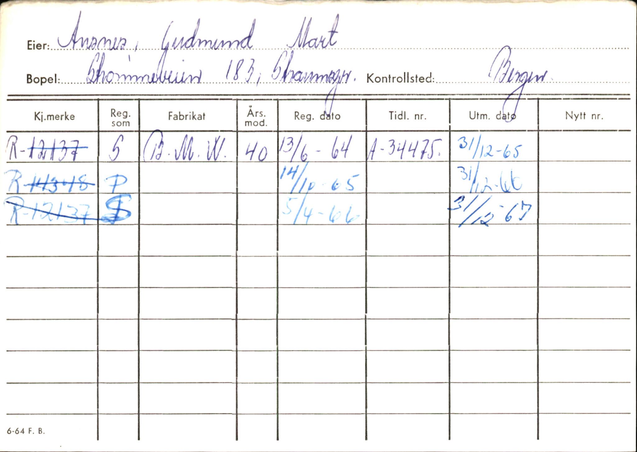 Statens vegvesen, Hordaland vegkontor, SAB/A-5201/2/Ha/L0002: R-eierkort A, 1920-1971, p. 530