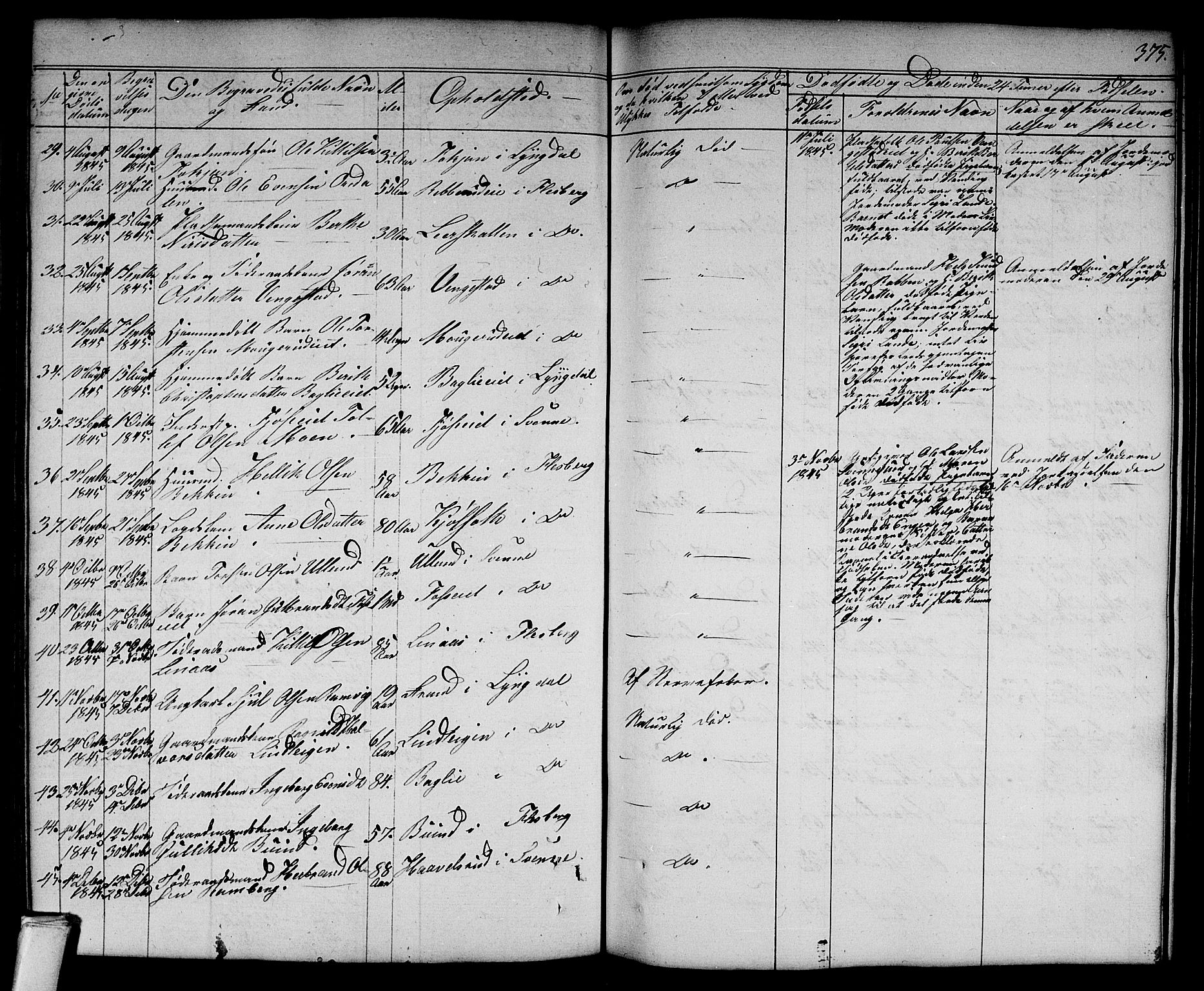 Flesberg kirkebøker, AV/SAKO-A-18/G/Ga/L0002: Parish register (copy) no. I 2, 1834-1860, p. 375