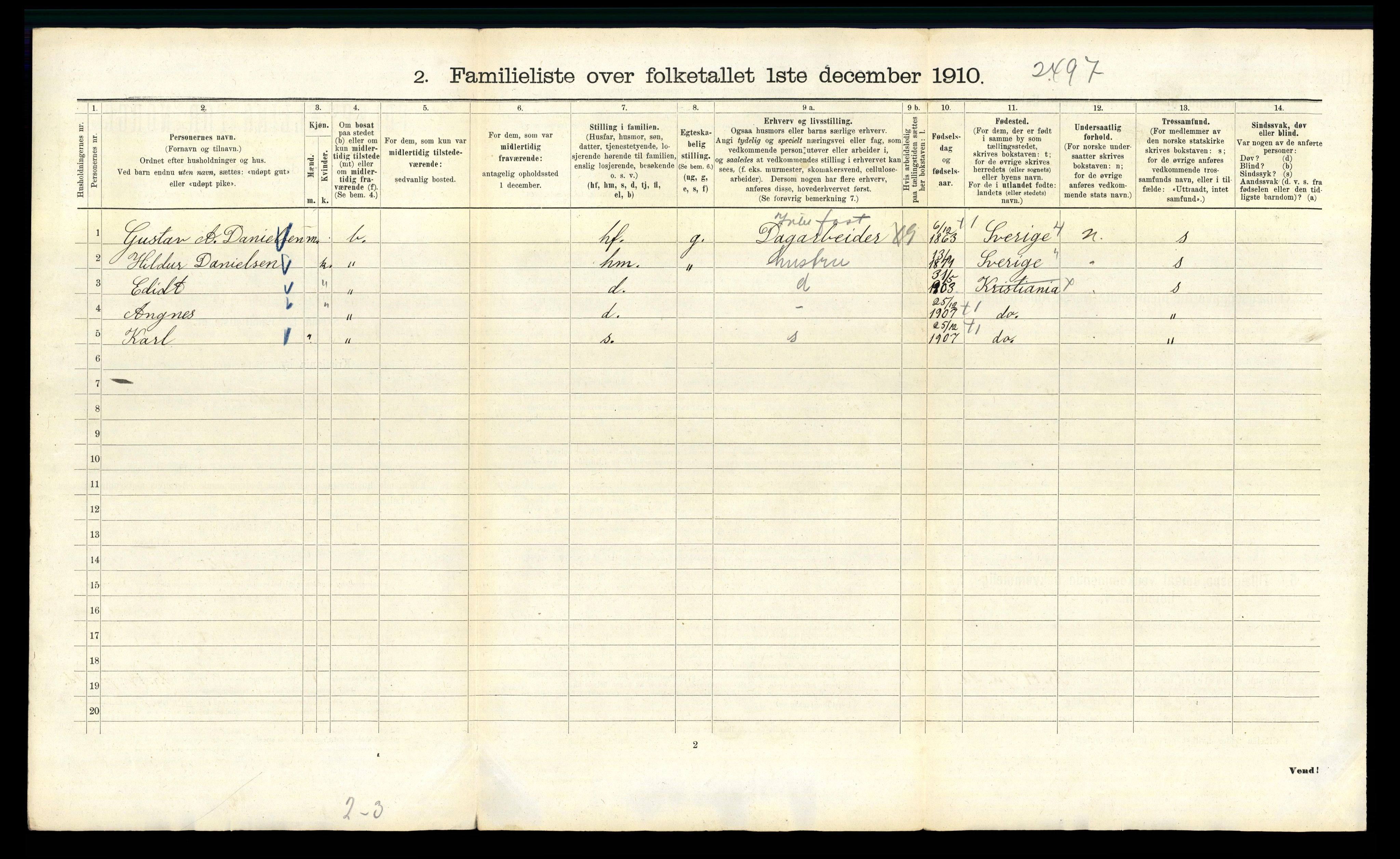 RA, 1910 census for Kristiania, 1910, p. 50060