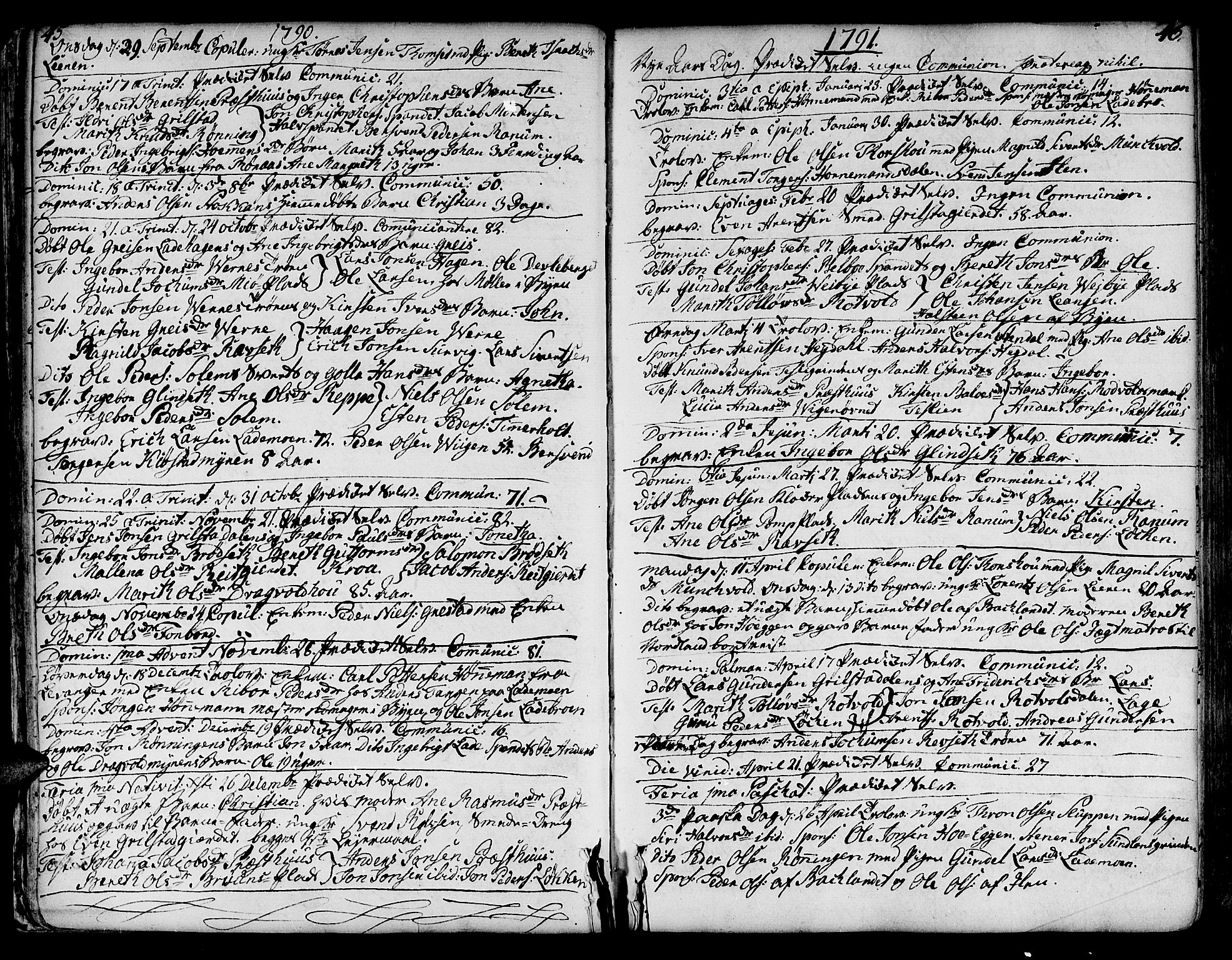 Ministerialprotokoller, klokkerbøker og fødselsregistre - Sør-Trøndelag, SAT/A-1456/606/L0280: Parish register (official) no. 606A02 /1, 1781-1817, p. 45-46