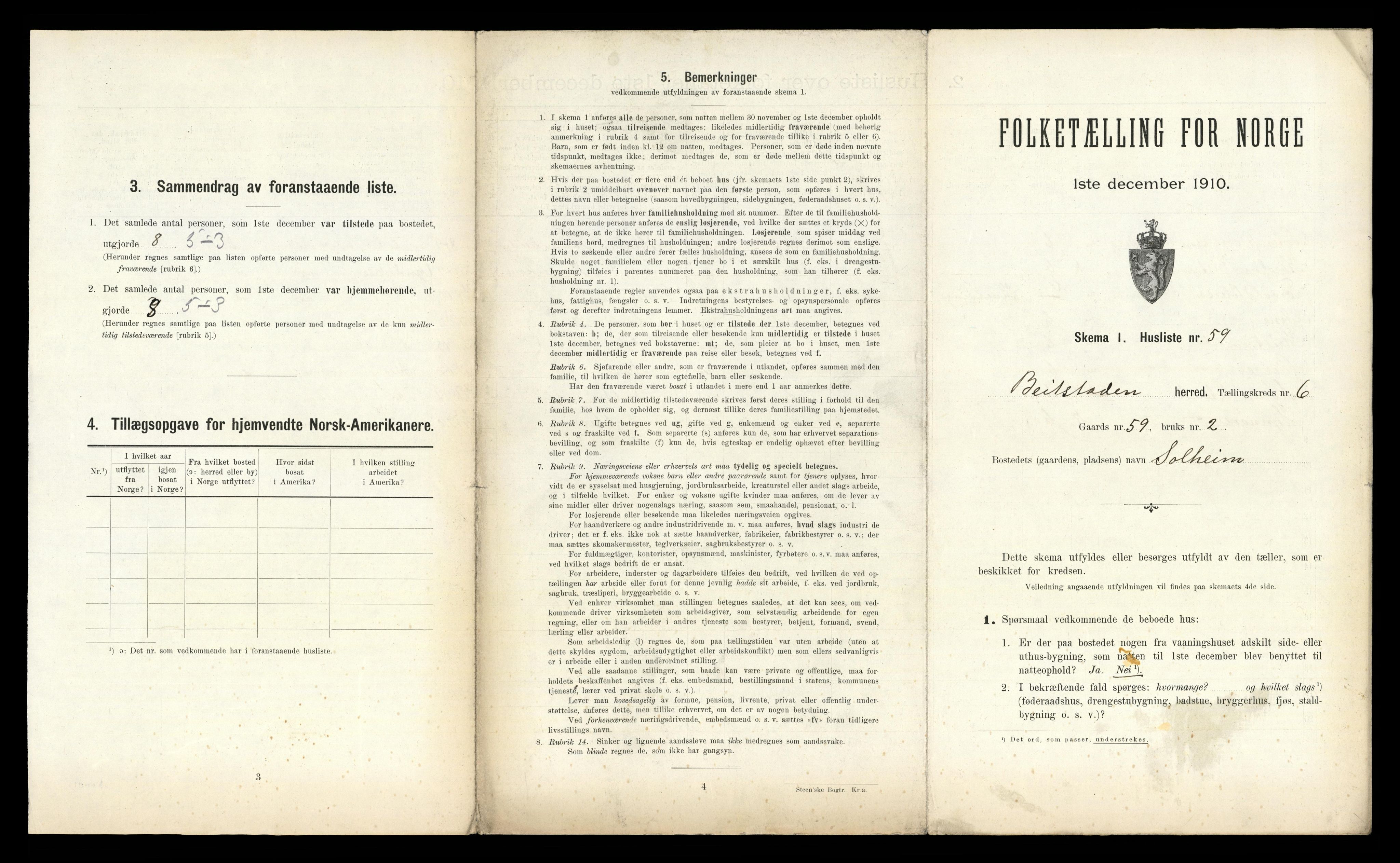 RA, 1910 census for Beitstad, 1910, p. 619