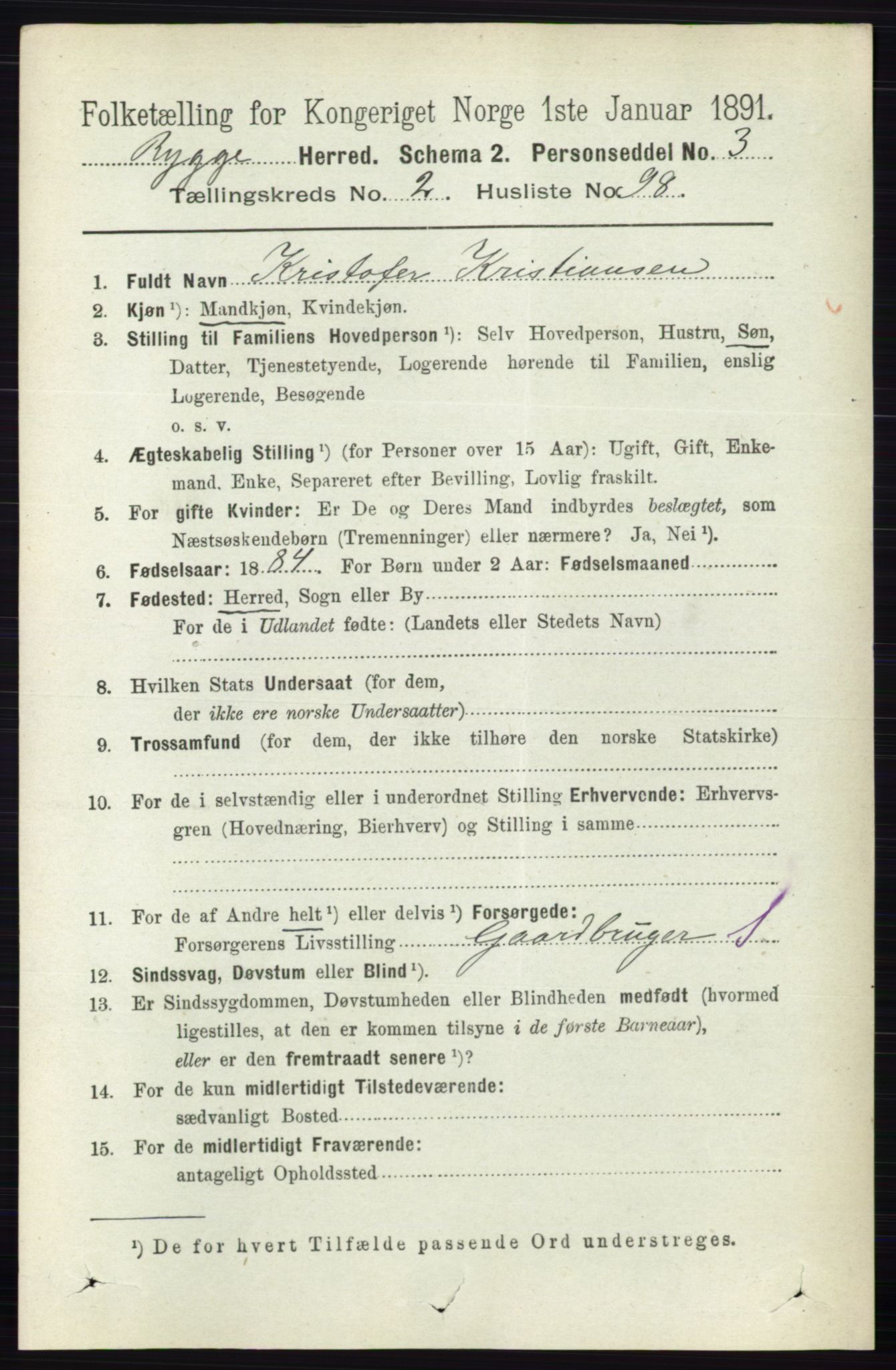 RA, 1891 census for 0136 Rygge, 1891, p. 1578