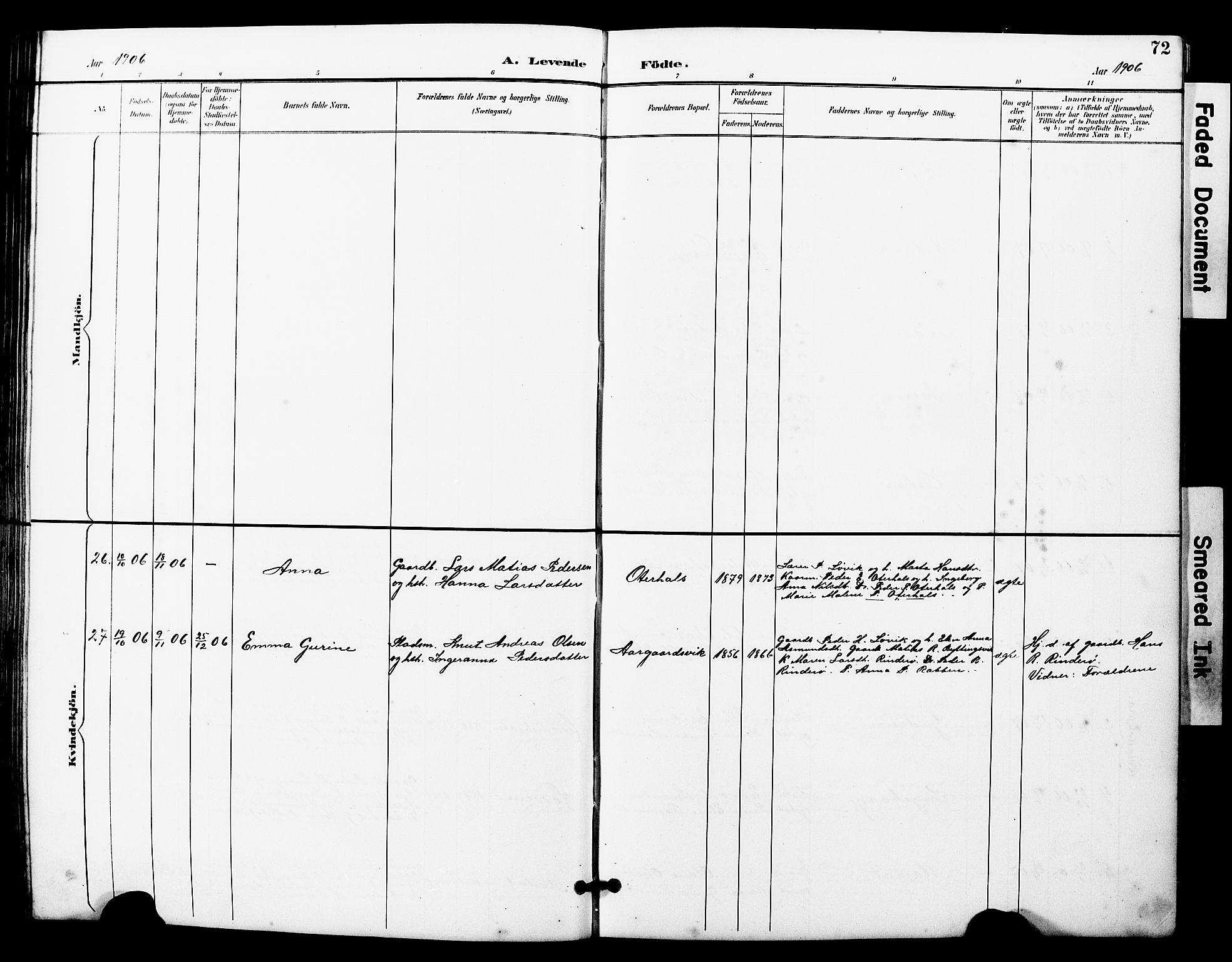 Ministerialprotokoller, klokkerbøker og fødselsregistre - Møre og Romsdal, SAT/A-1454/560/L0725: Parish register (copy) no. 560C02, 1895-1930, p. 72