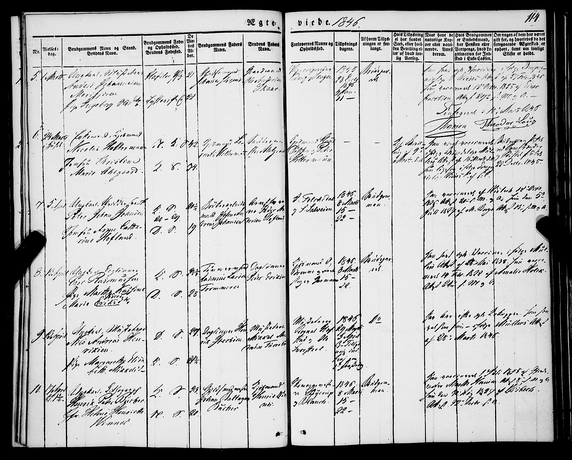 Korskirken sokneprestembete, SAB/A-76101/H/Haa/L0034: Parish register (official) no. D 1, 1832-1852, p. 114