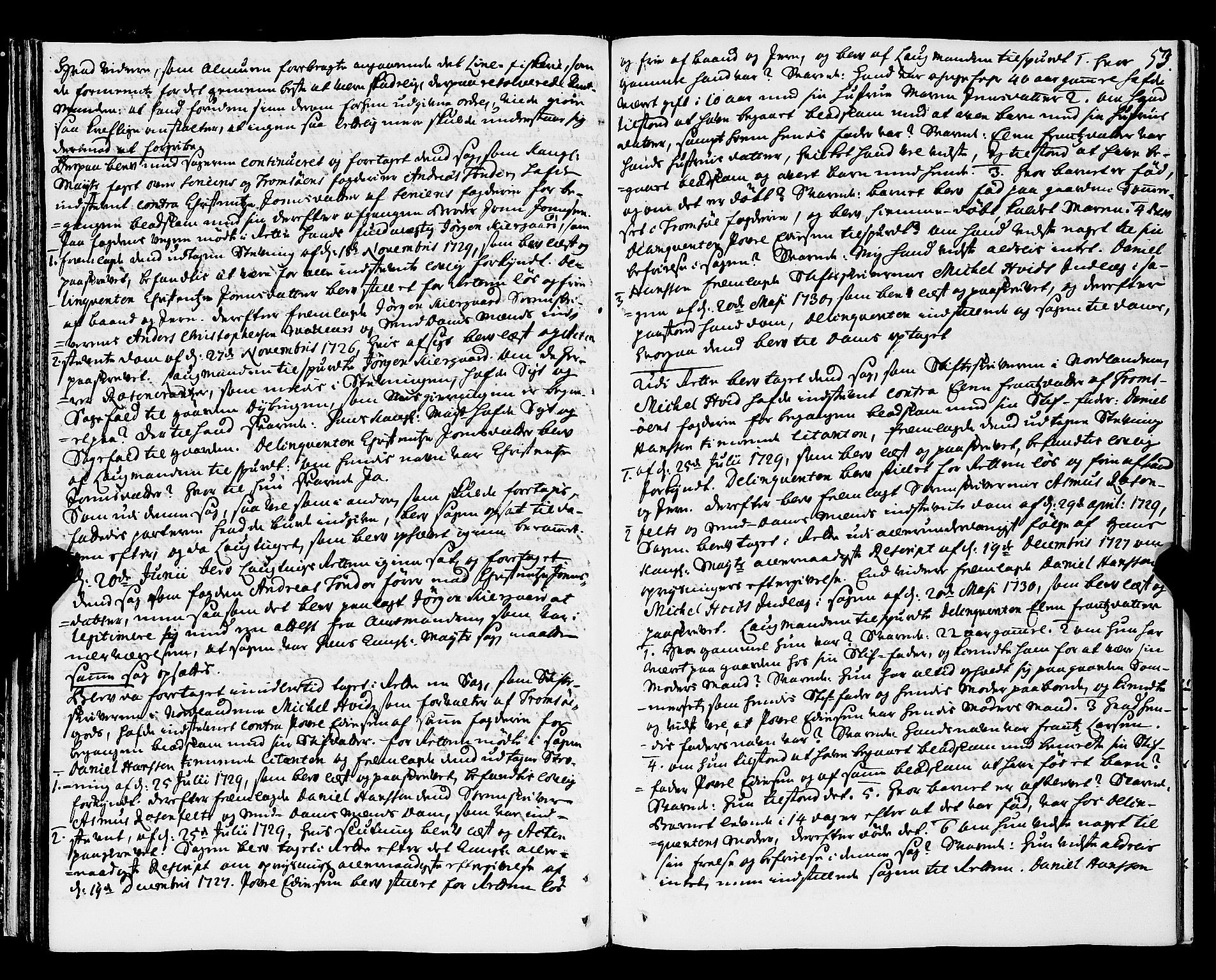 Nordland og Finnmarks lagstol, AV/SAT-A-5608/X/L0006: Justisprotokoll, 1730-1740, p. 52b-53a