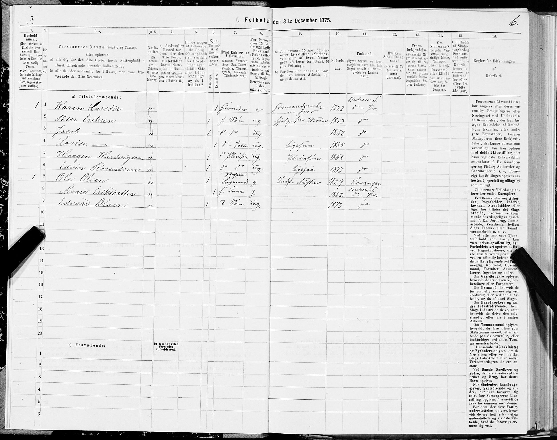 SAT, 1875 census for 1860P Buksnes, 1875, p. 1006