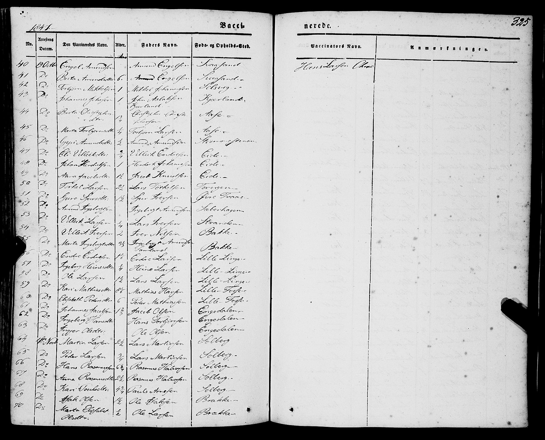 Strandebarm sokneprestembete, AV/SAB-A-78401/H/Haa: Parish register (official) no. A 7, 1844-1872, p. 325