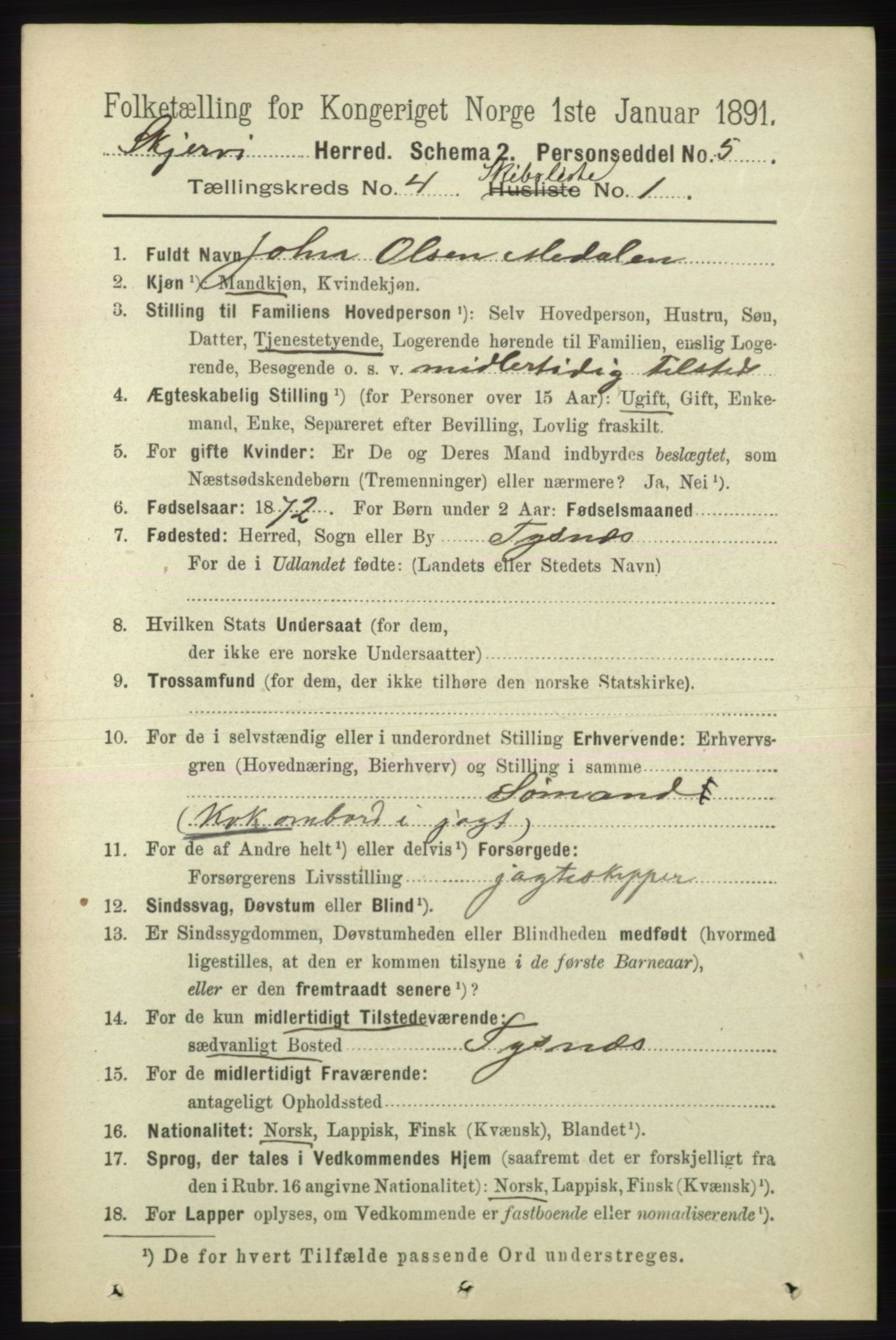 RA, 1891 census for 1941 Skjervøy, 1891, p. 2876