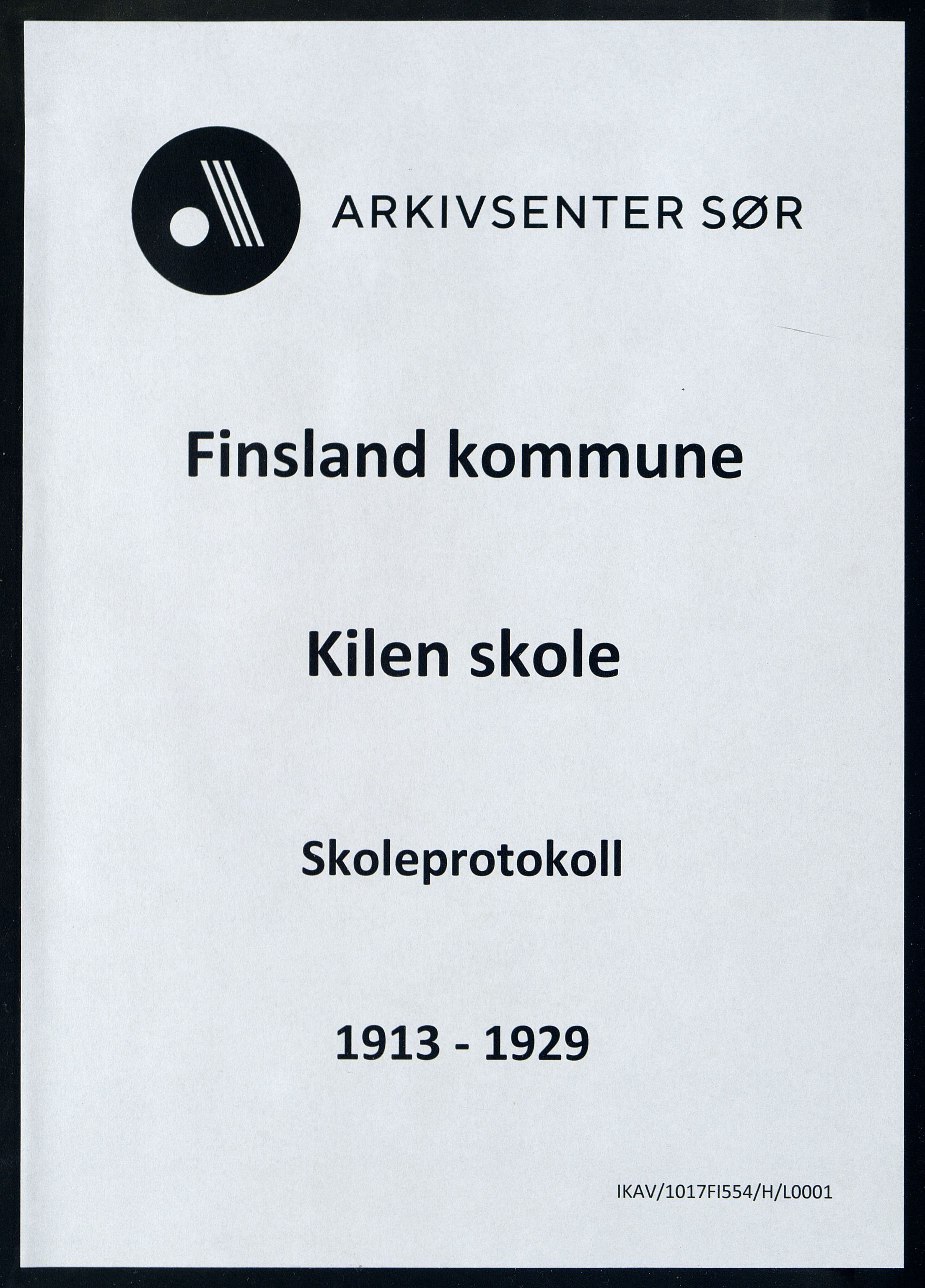 Finsland kommune - Kilen Skole, ARKSOR/1017FI554/H/L0001: Skoleprotokoll, 1913-1929