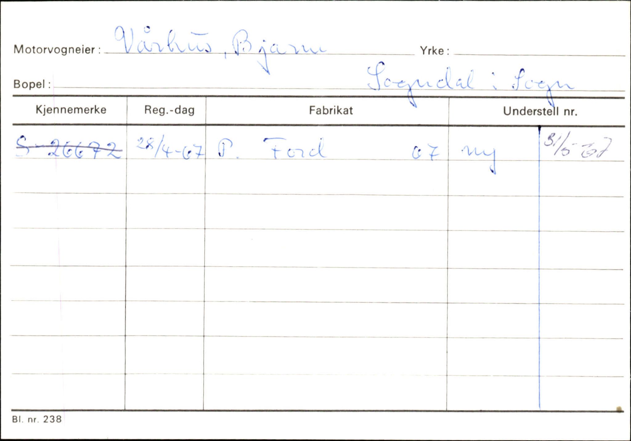 Statens vegvesen, Sogn og Fjordane vegkontor, SAB/A-5301/4/F/L0125: Eigarregister Sogndal V-Å. Aurland A-Å. Fjaler A-N, 1945-1975, p. 118