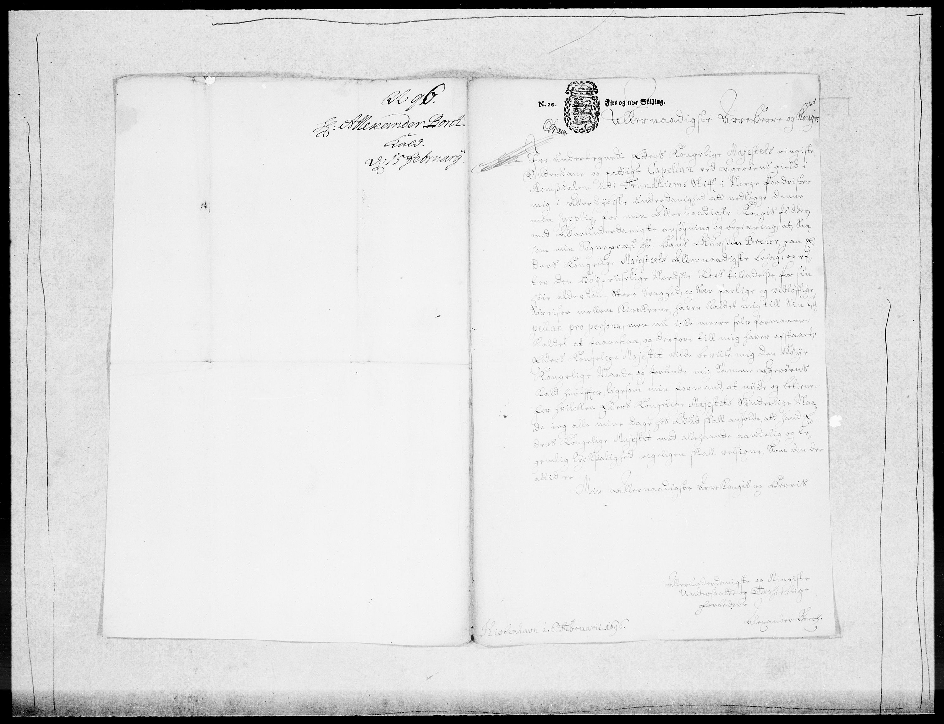 Danske Kanselli 1572-1799, AV/RA-EA-3023/F/Fc/Fcc/Fcca/L0047: Norske innlegg 1572-1799, 1695-1697, p. 80