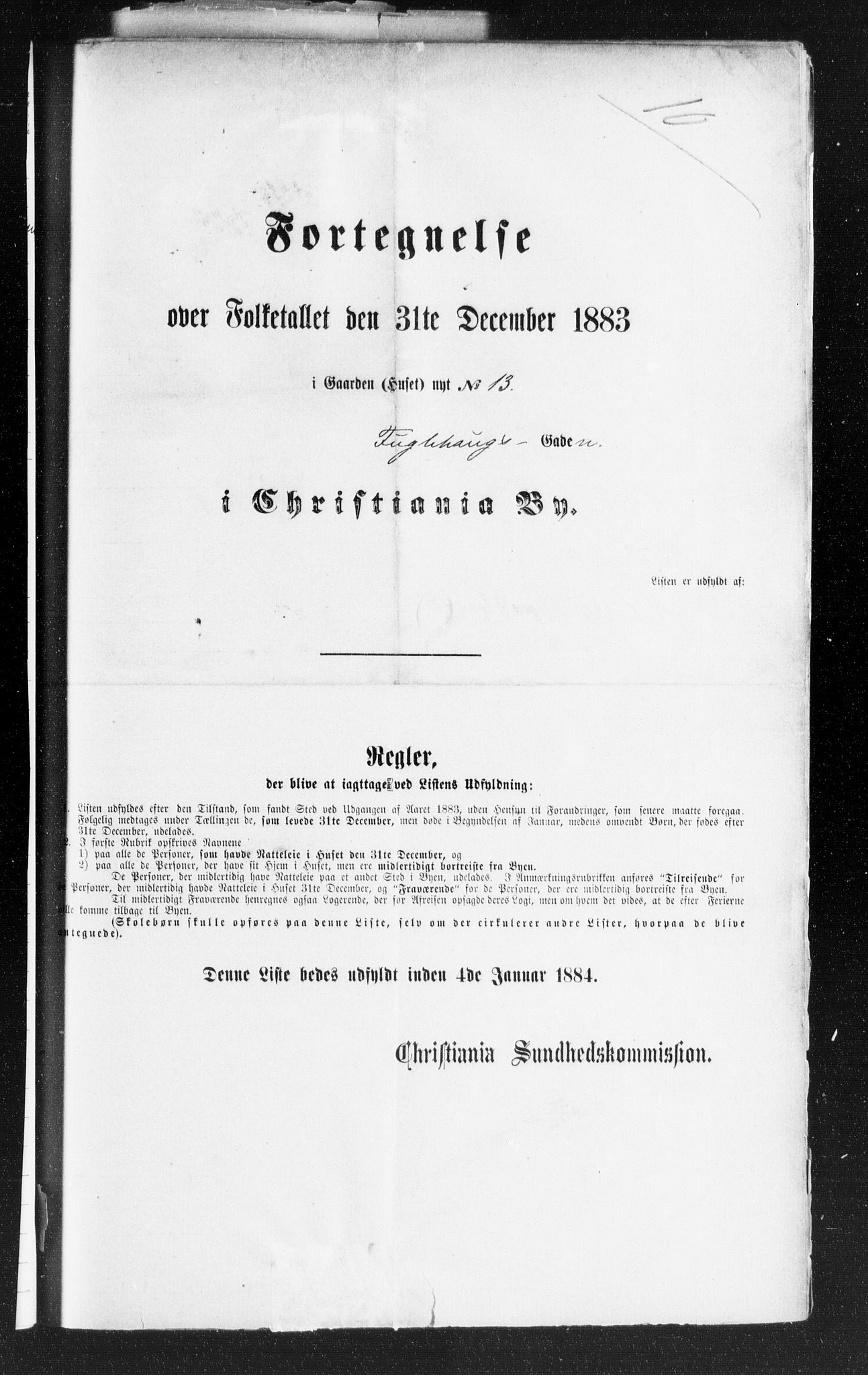 OBA, Municipal Census 1883 for Kristiania, 1883, p. 1189