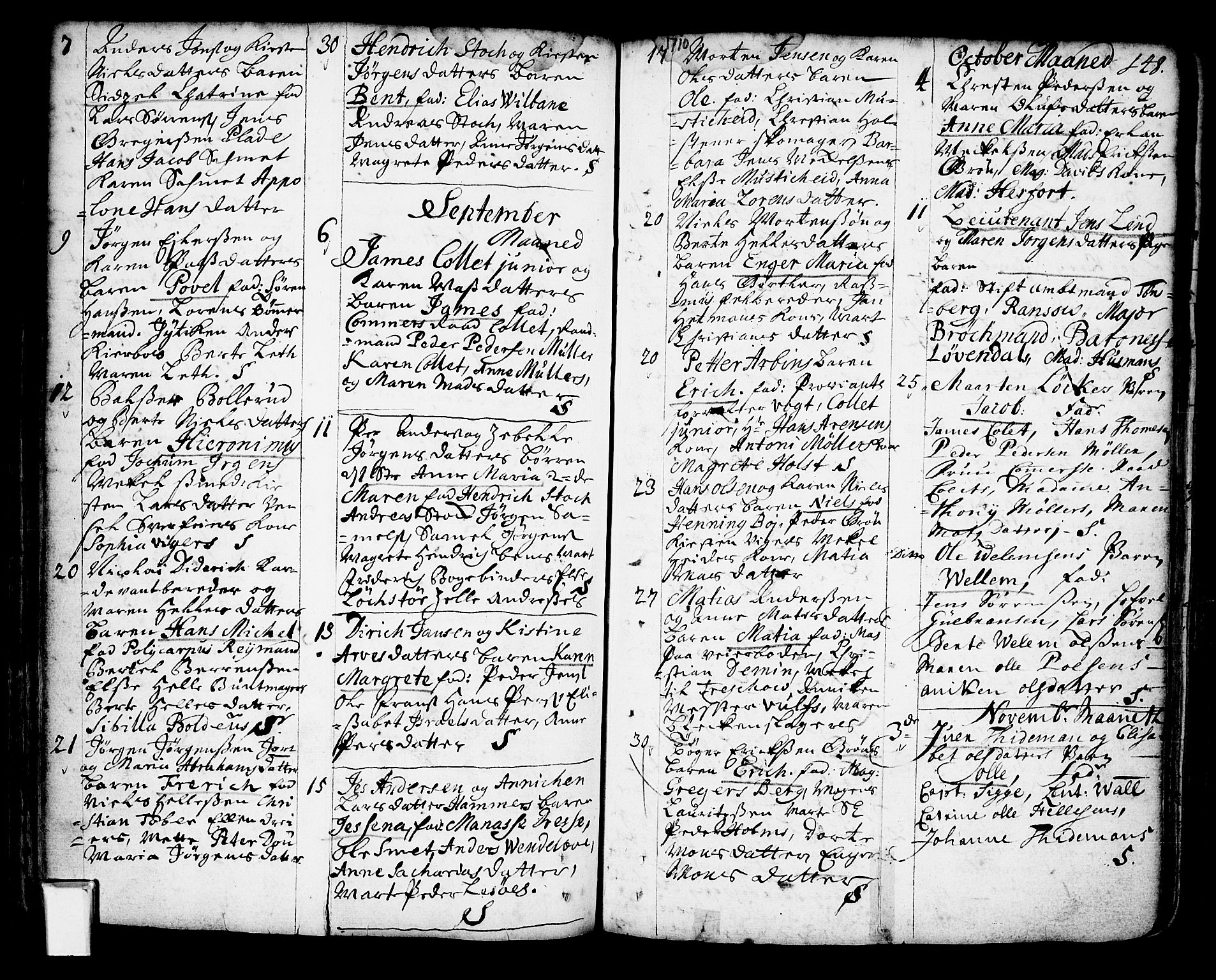 Oslo domkirke Kirkebøker, AV/SAO-A-10752/F/Fa/L0002: Parish register (official) no. 2, 1705-1730, p. 148