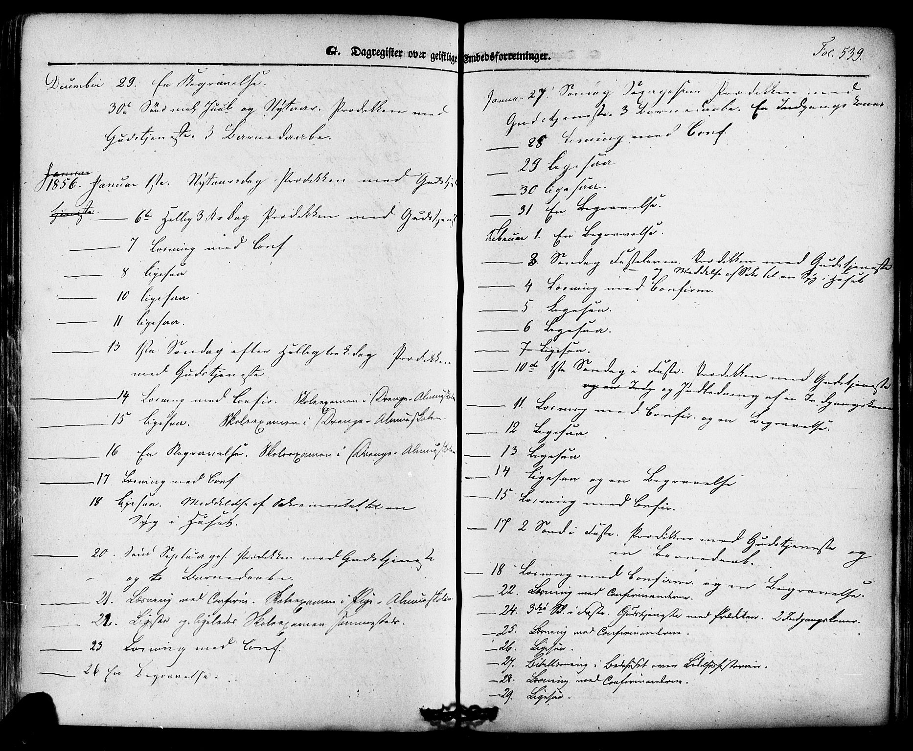 Skien kirkebøker, SAKO/A-302/F/Fa/L0006a: Parish register (official) no. 6A, 1843-1856, p. 539