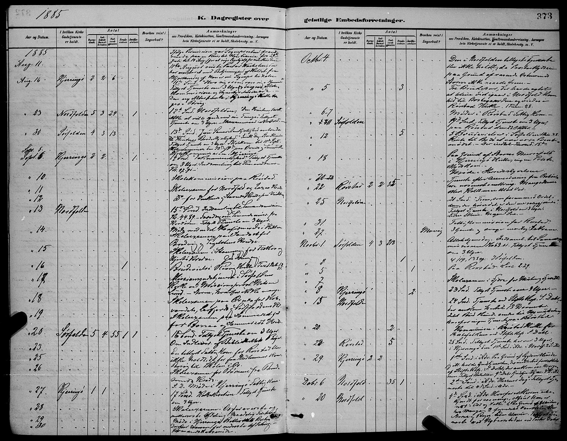 Ministerialprotokoller, klokkerbøker og fødselsregistre - Nordland, AV/SAT-A-1459/853/L0772: Parish register (official) no. 853A11, 1881-1900, p. 373