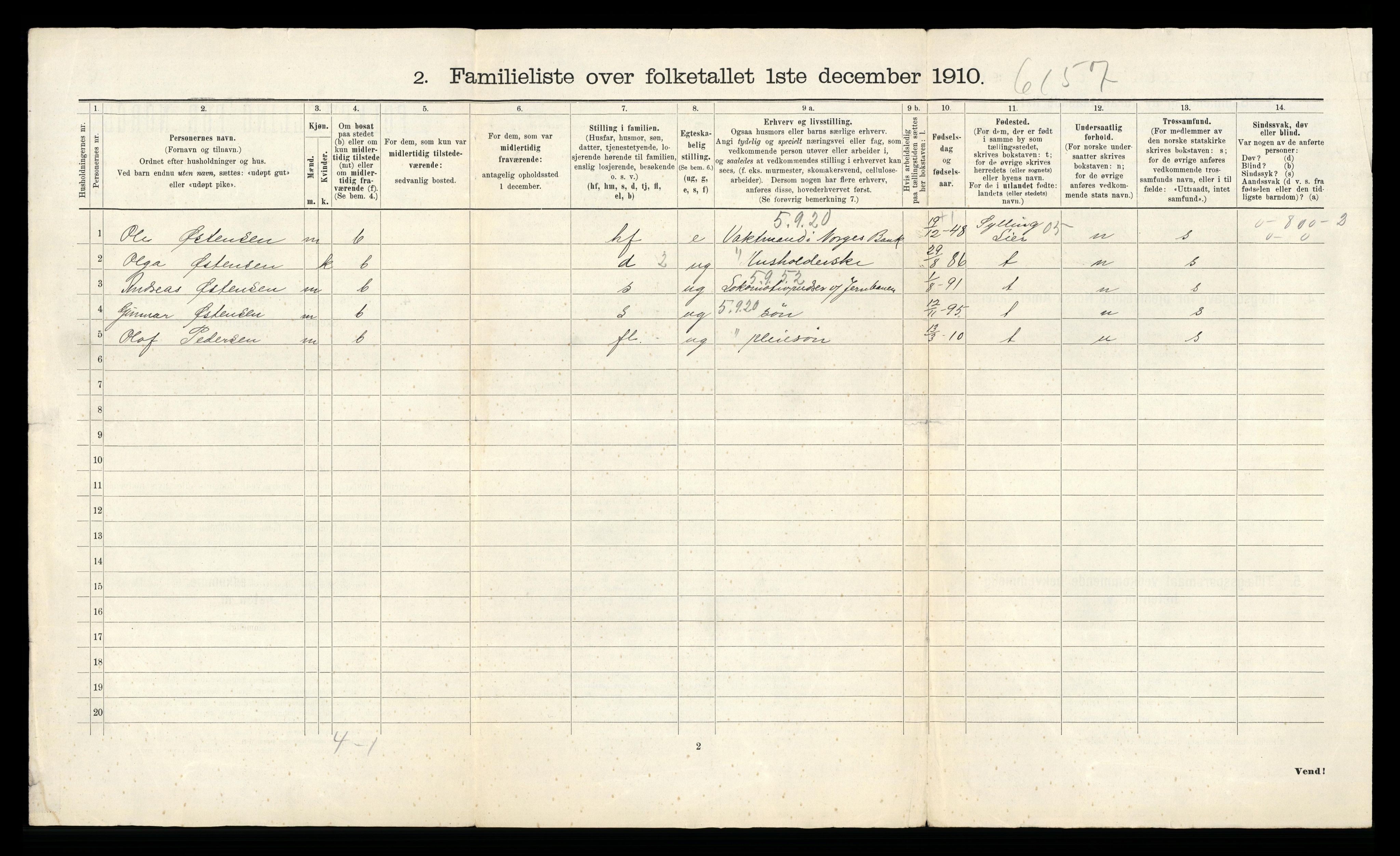 RA, 1910 census for Drammen, 1910, p. 2539