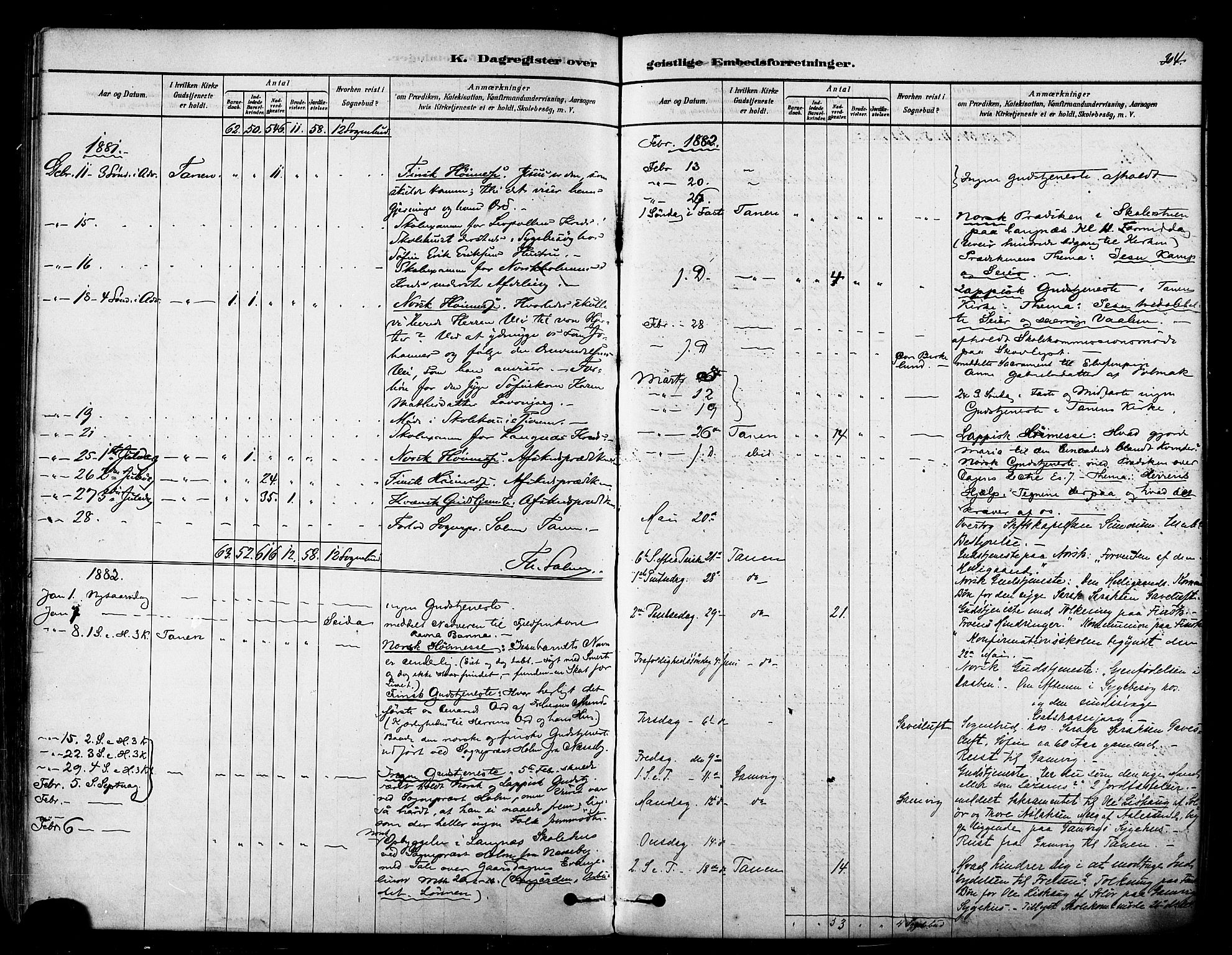 Tana sokneprestkontor, SATØ/S-1334/H/Ha/L0004kirke: Parish register (official) no. 4, 1878-1891, p. 304