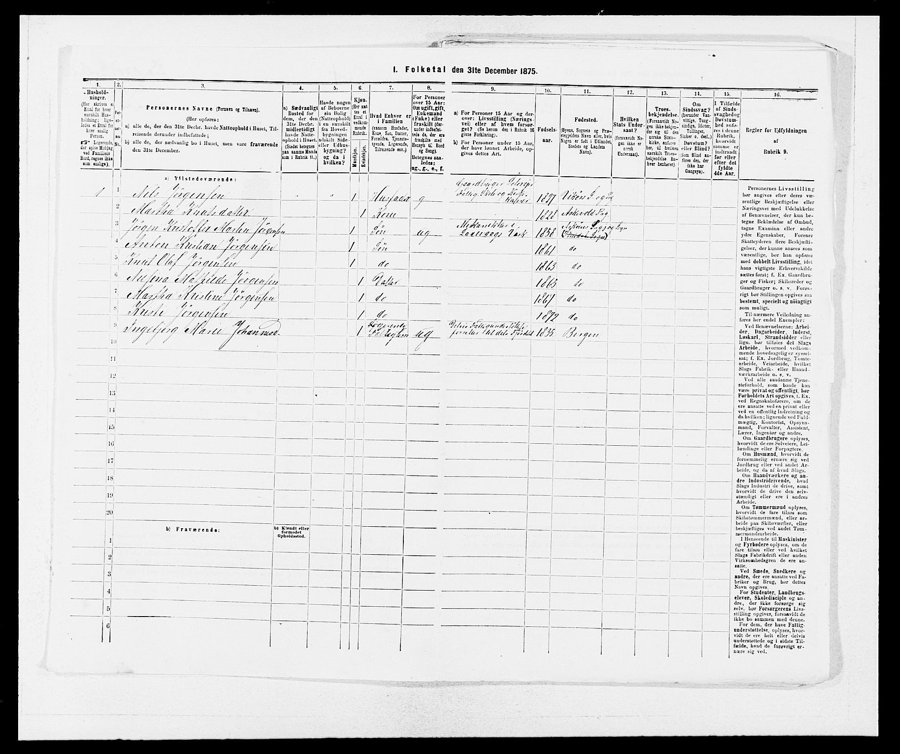 SAB, 1875 census for 1247P Askøy, 1875, p. 1145