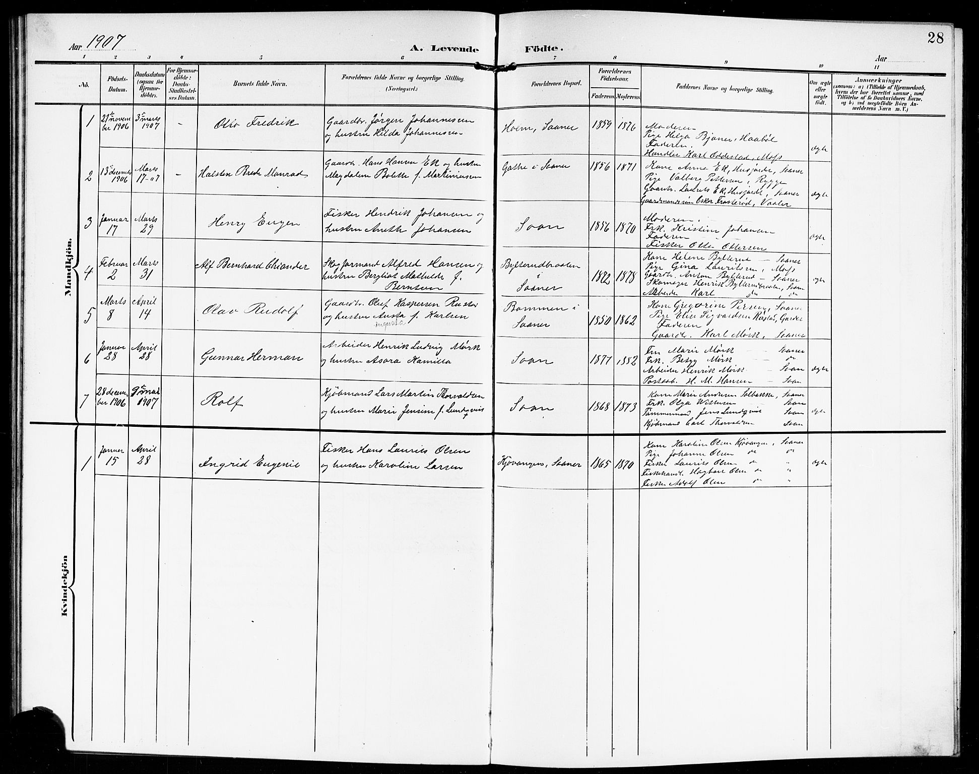 Vestby prestekontor Kirkebøker, SAO/A-10893/G/Gb/L0002: Parish register (copy) no. II 2, 1903-1914, p. 28
