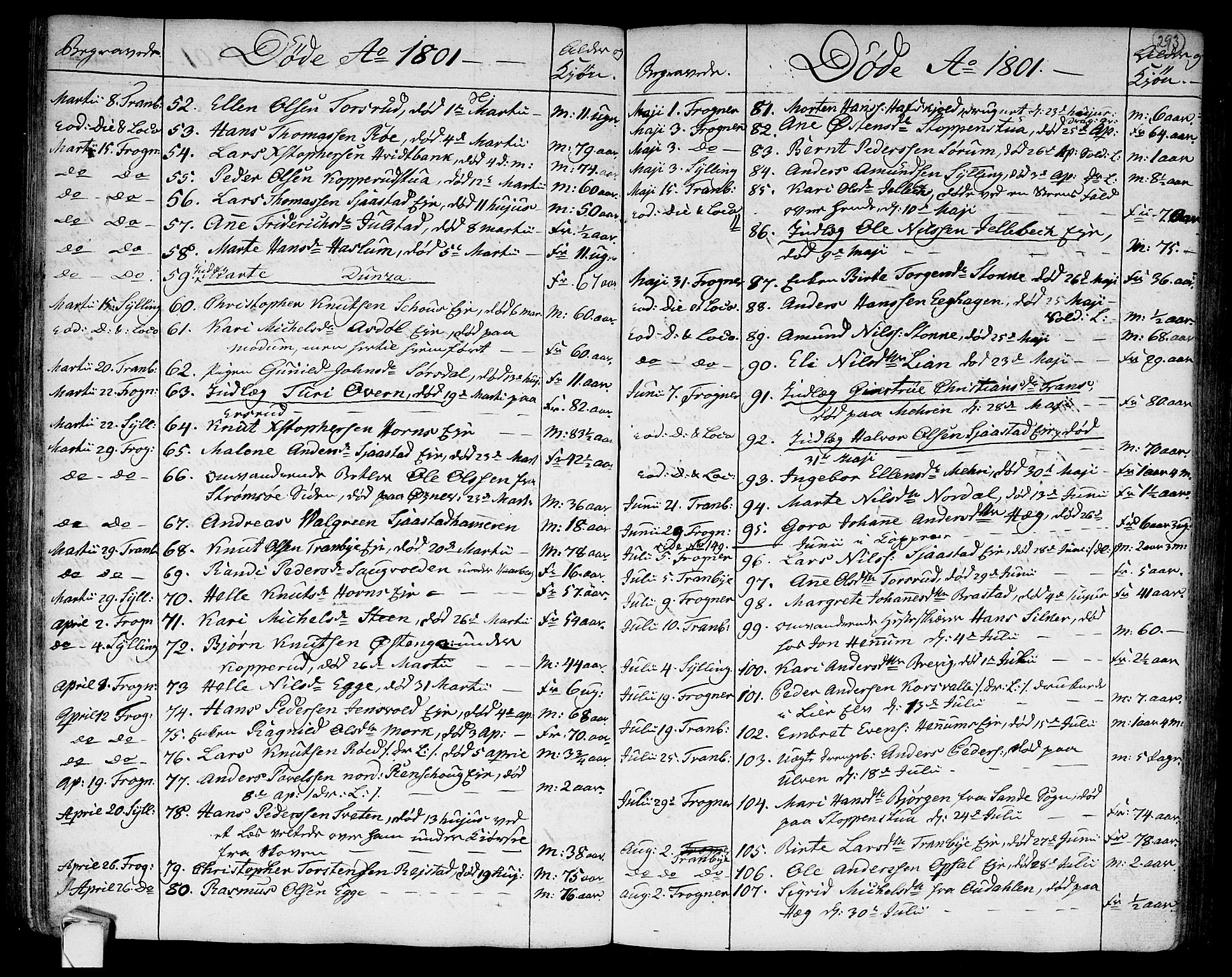 Lier kirkebøker, SAKO/A-230/F/Fa/L0007: Parish register (official) no. I 7, 1794-1813, p. 293