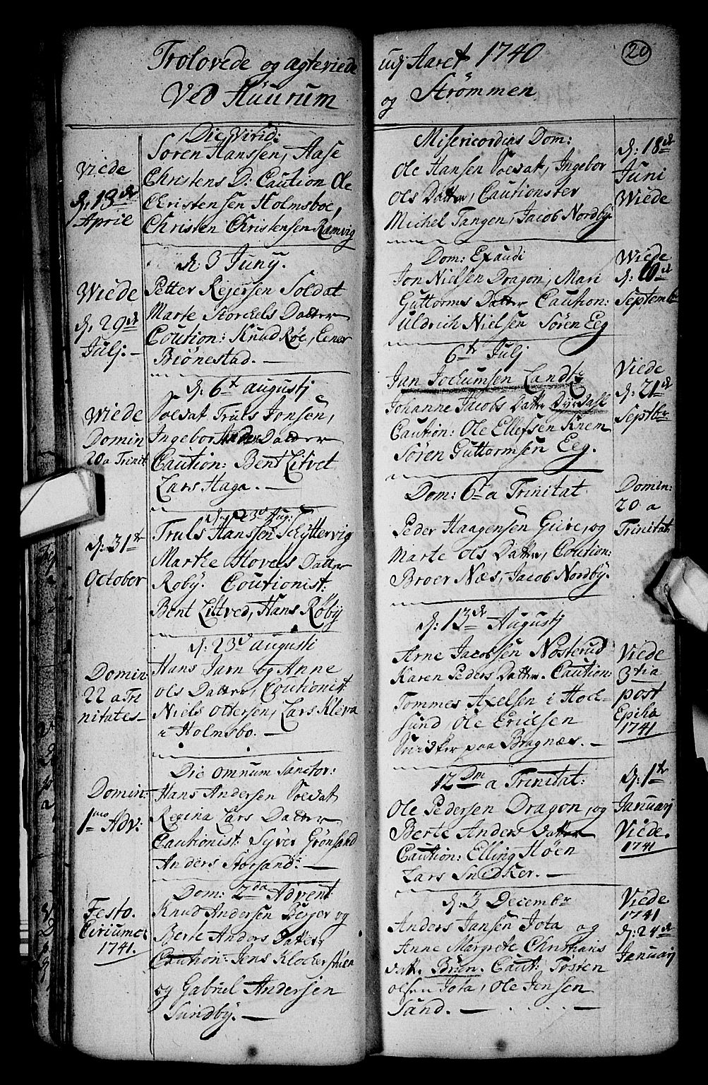 Hurum kirkebøker, SAKO/A-229/F/Fa/L0003: Parish register (official) no. 3, 1733-1757, p. 20