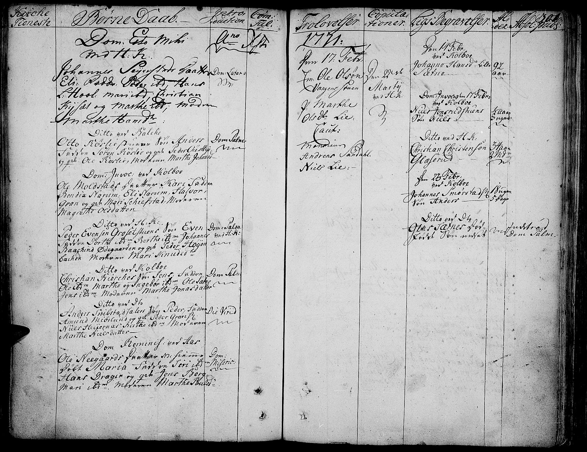 Toten prestekontor, AV/SAH-PREST-102/H/Ha/Haa/L0005: Parish register (official) no. 5, 1761-1772, p. 301