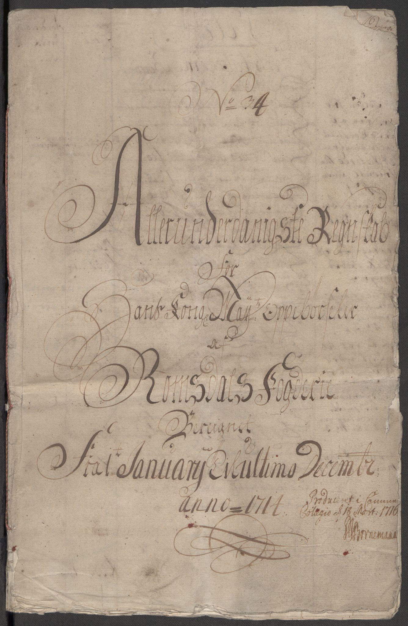 Rentekammeret inntil 1814, Reviderte regnskaper, Fogderegnskap, AV/RA-EA-4092/R55/L3662: Fogderegnskap Romsdal, 1713-1714, p. 279