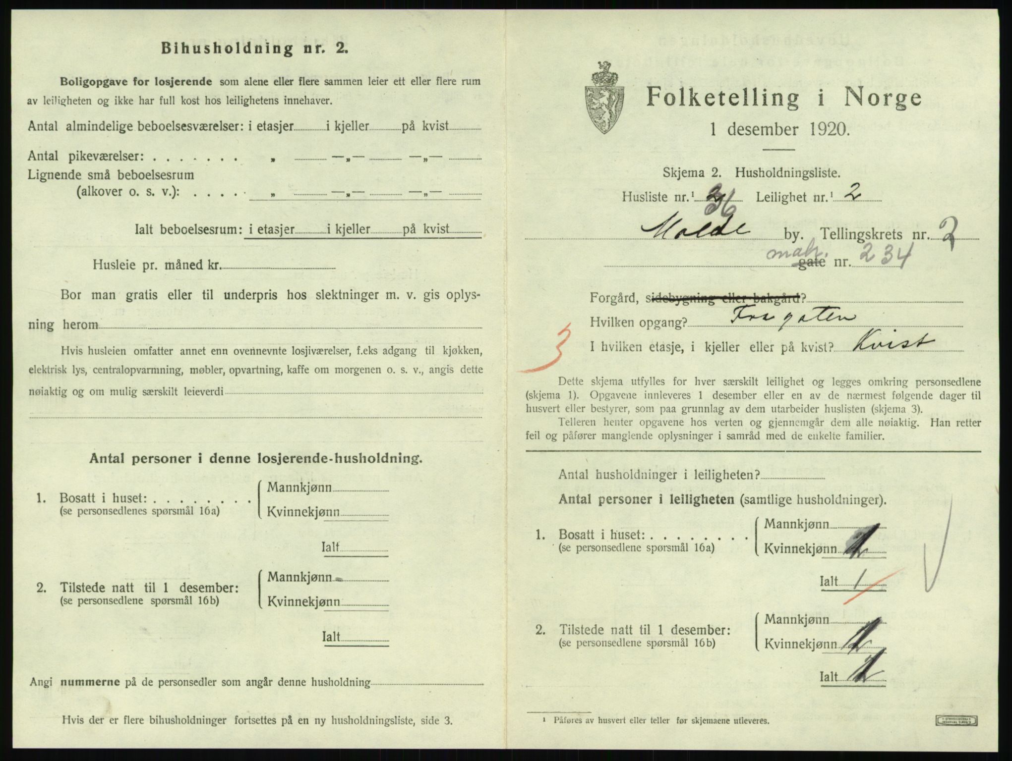 SAT, 1920 census for Molde, 1920, p. 1047