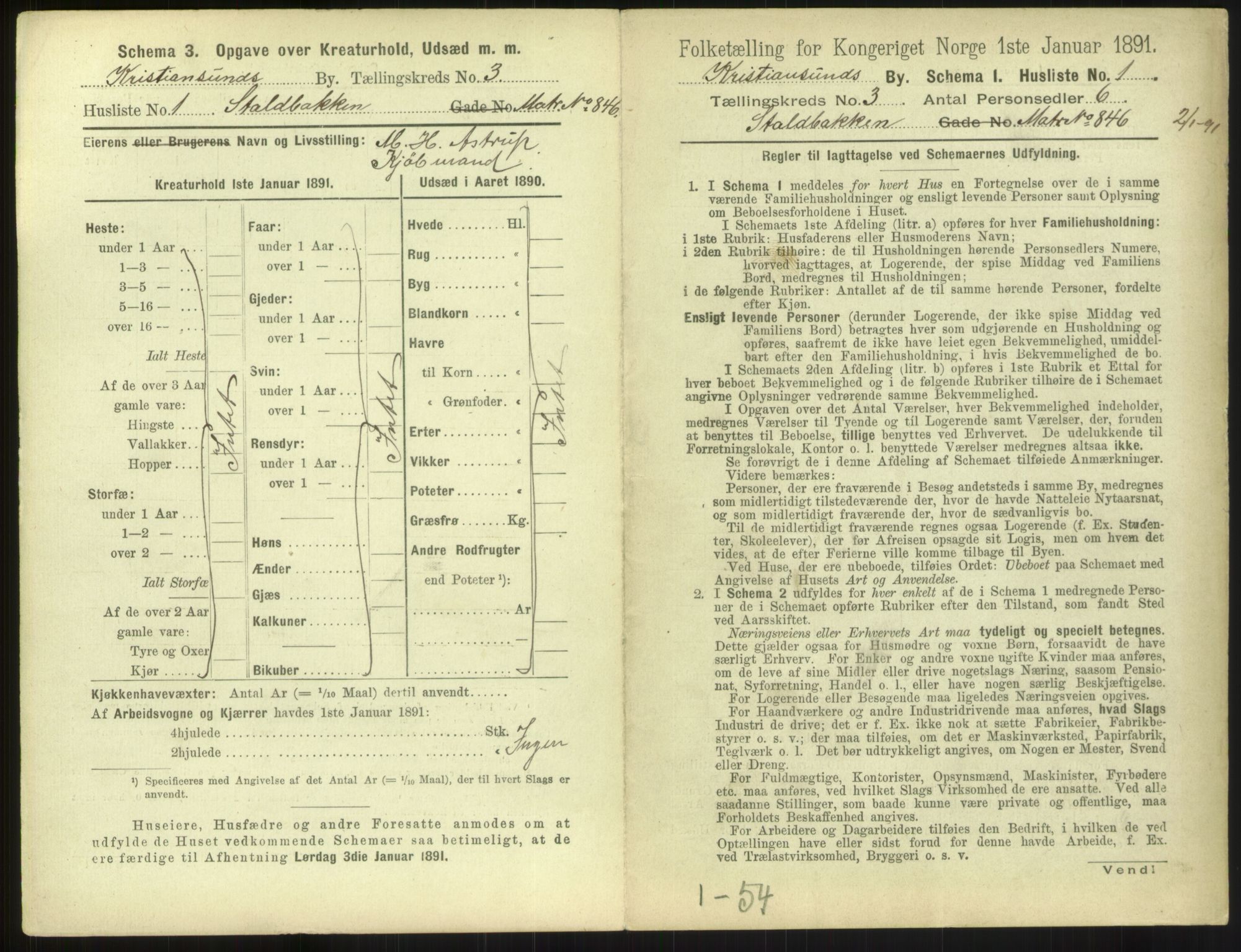 RA, 1891 census for 1503 Kristiansund, 1891, p. 210