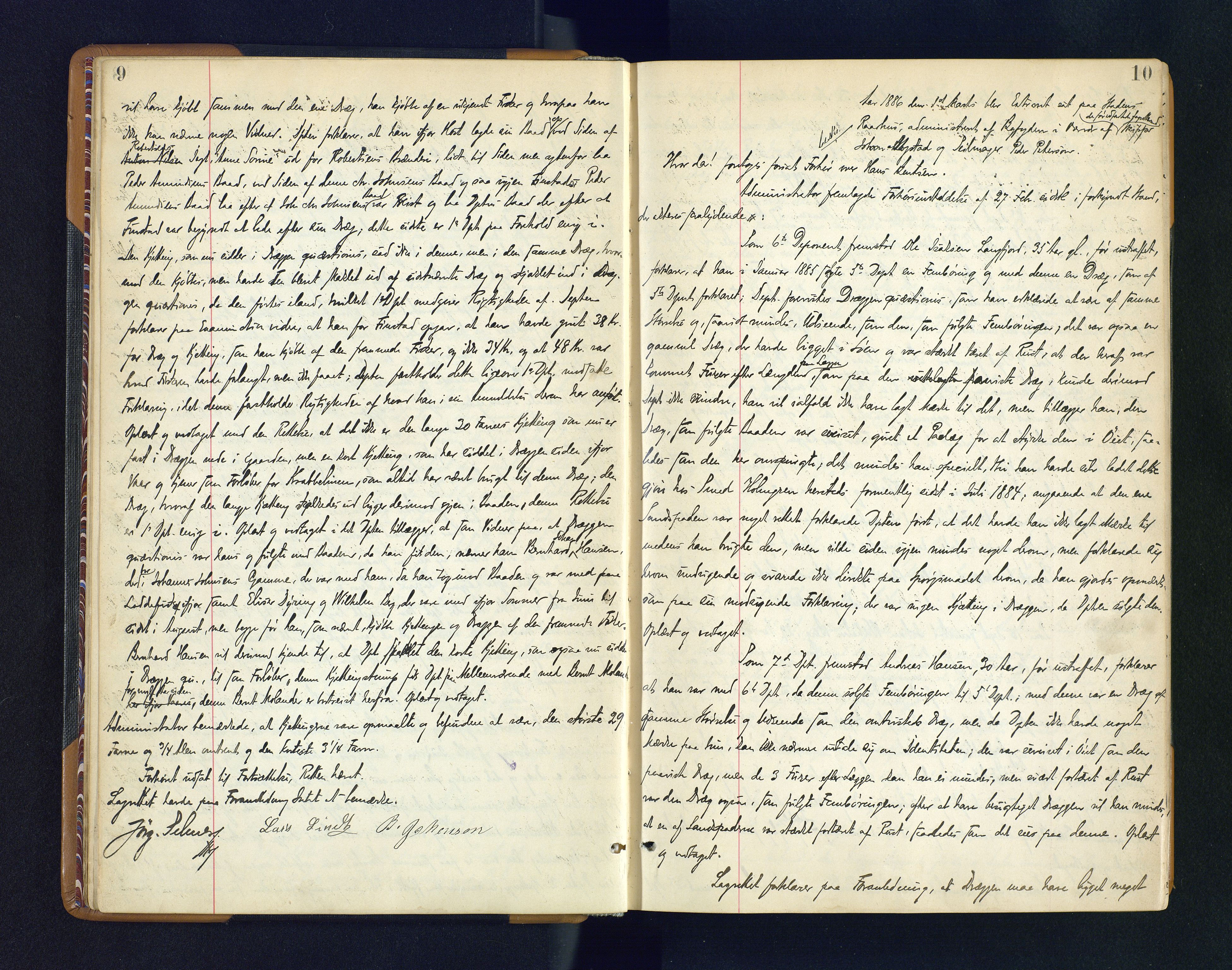 Byfogden i Hammerfest, AV/SATØ-S-0064/G/L0125: Ekstrarettsprotokoll, 1886-1903, p. 9-10