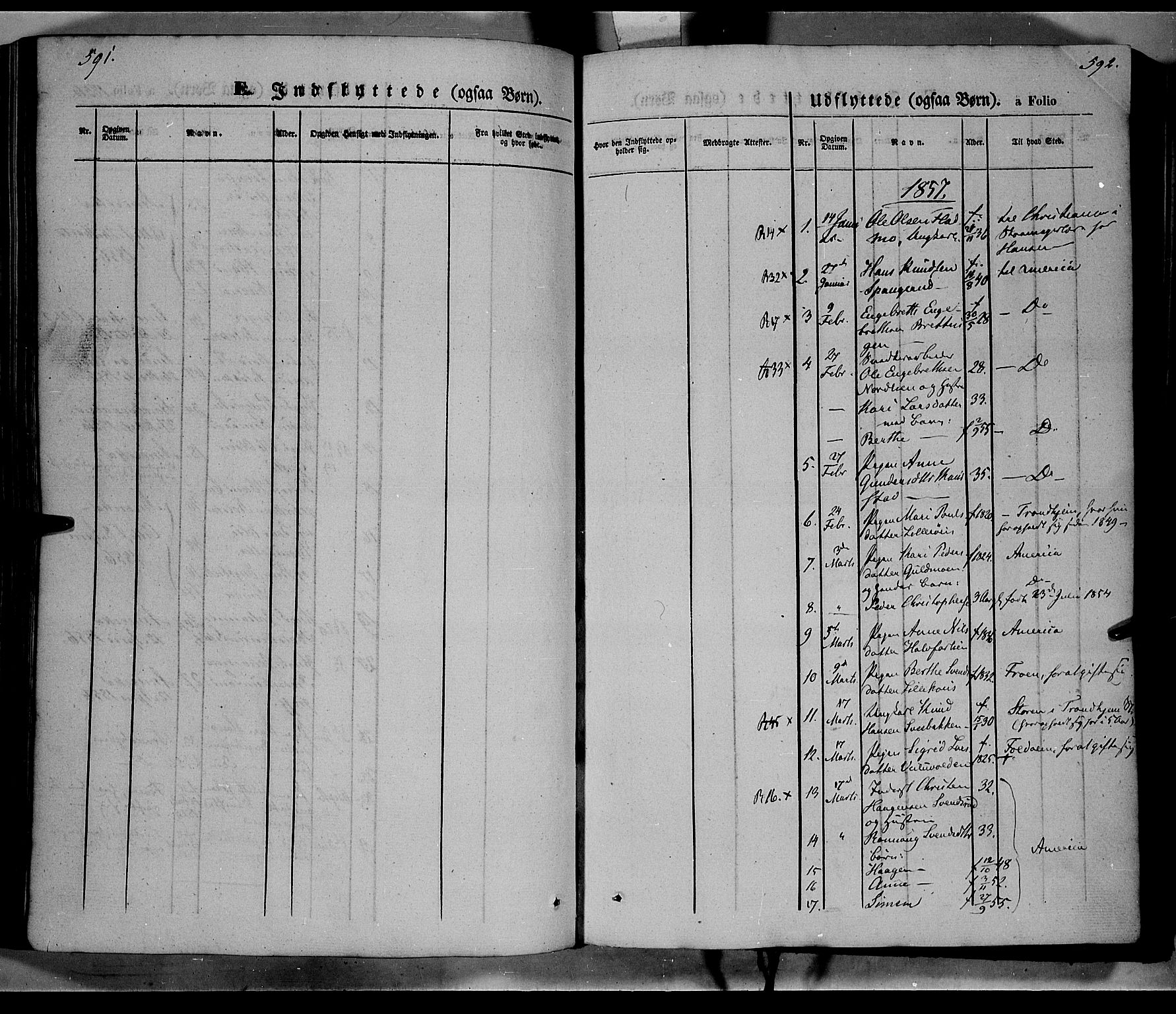 Ringebu prestekontor, SAH/PREST-082/H/Ha/Haa/L0006: Parish register (official) no. 6, 1848-1859, p. 591-592
