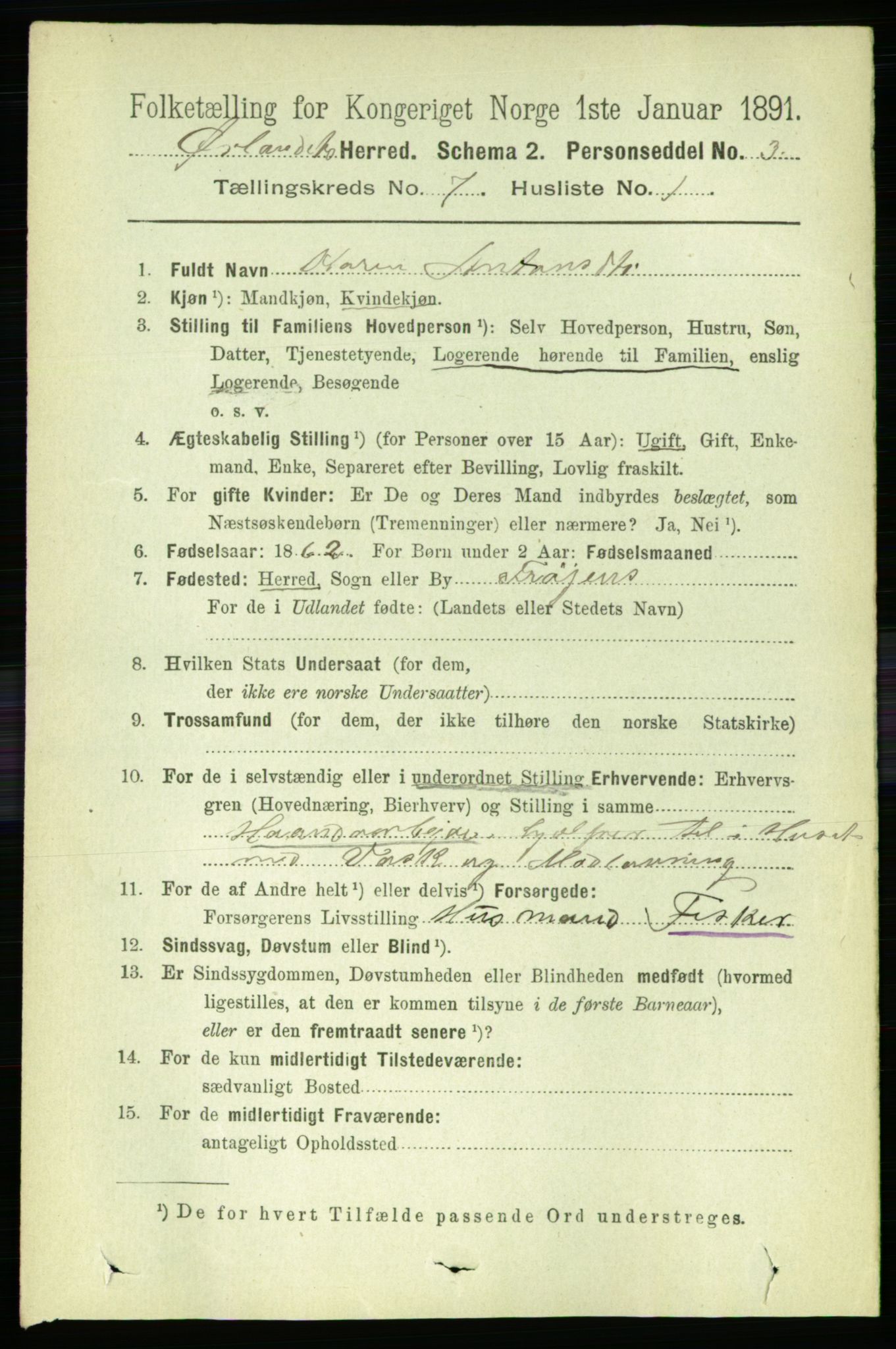 RA, 1891 census for 1621 Ørland, 1891, p. 2474